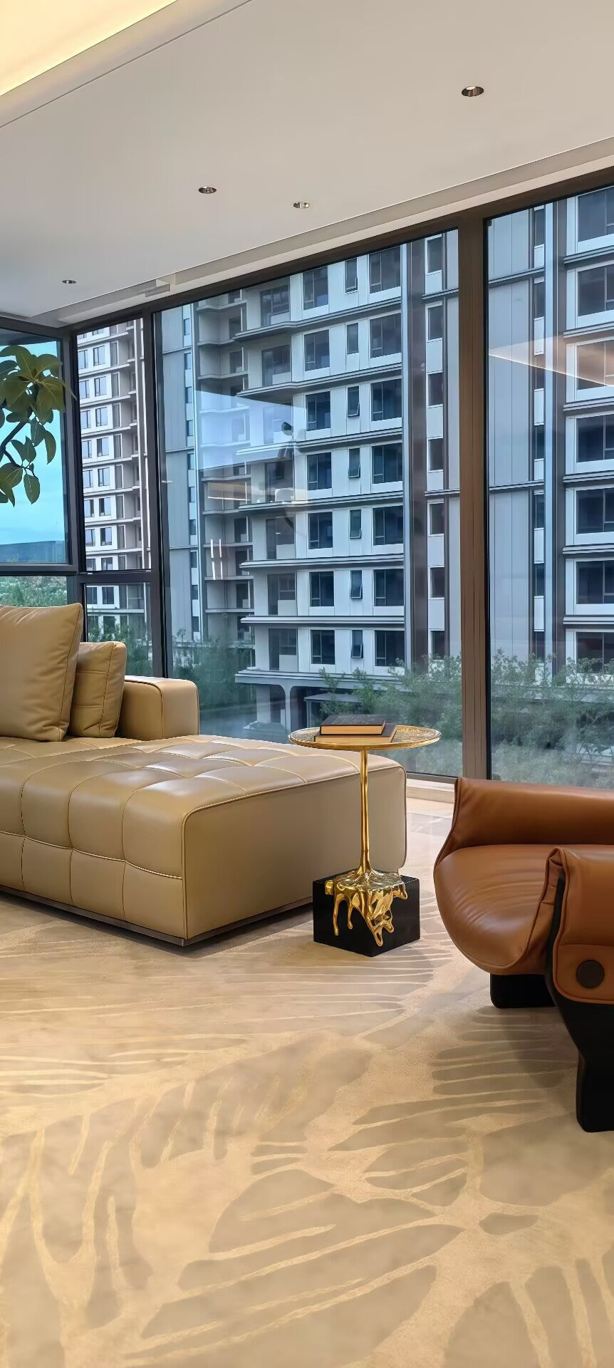Luxury Designer Art Brass Marble Living Room Combination Side Table