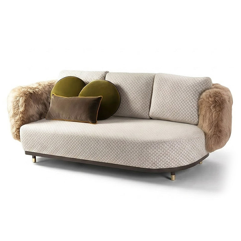 Single Luxurious Artistic High-End Customize Straight Fabric Sofa