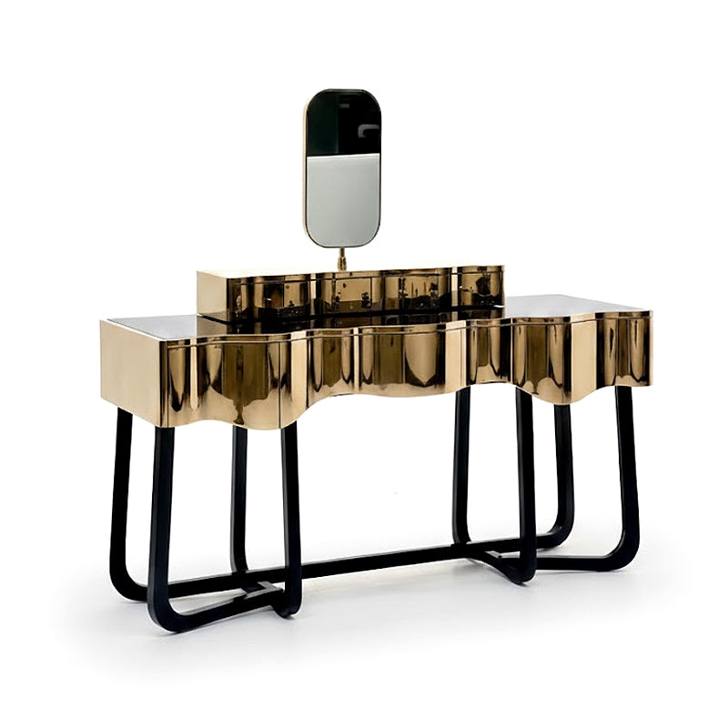 Sinuous Villa Bedroom Simple Solid Wood Metal Metal Dressing Table