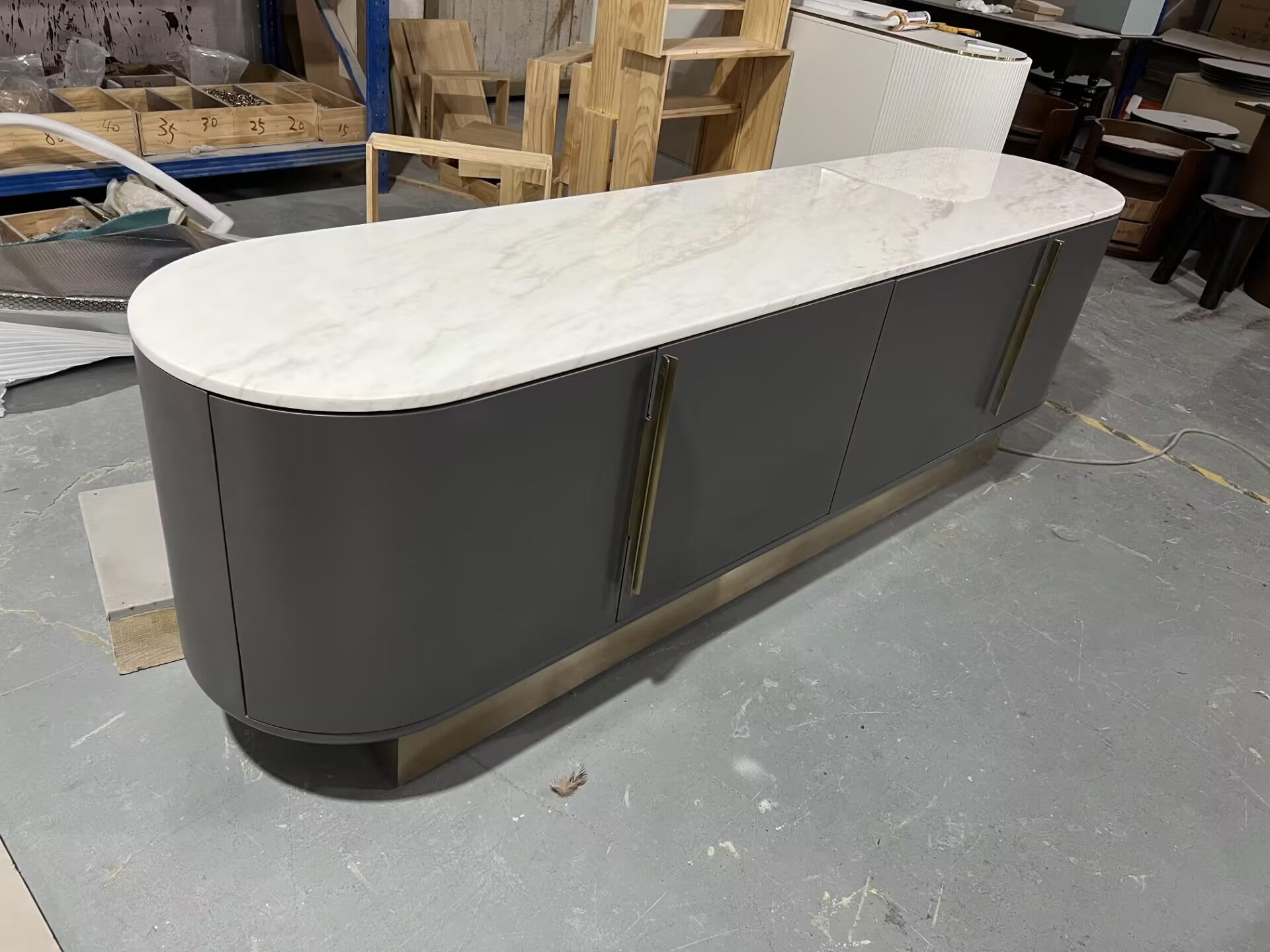 Siona Luxurious Marble Modern Minimalism Solid Wood Sideboard