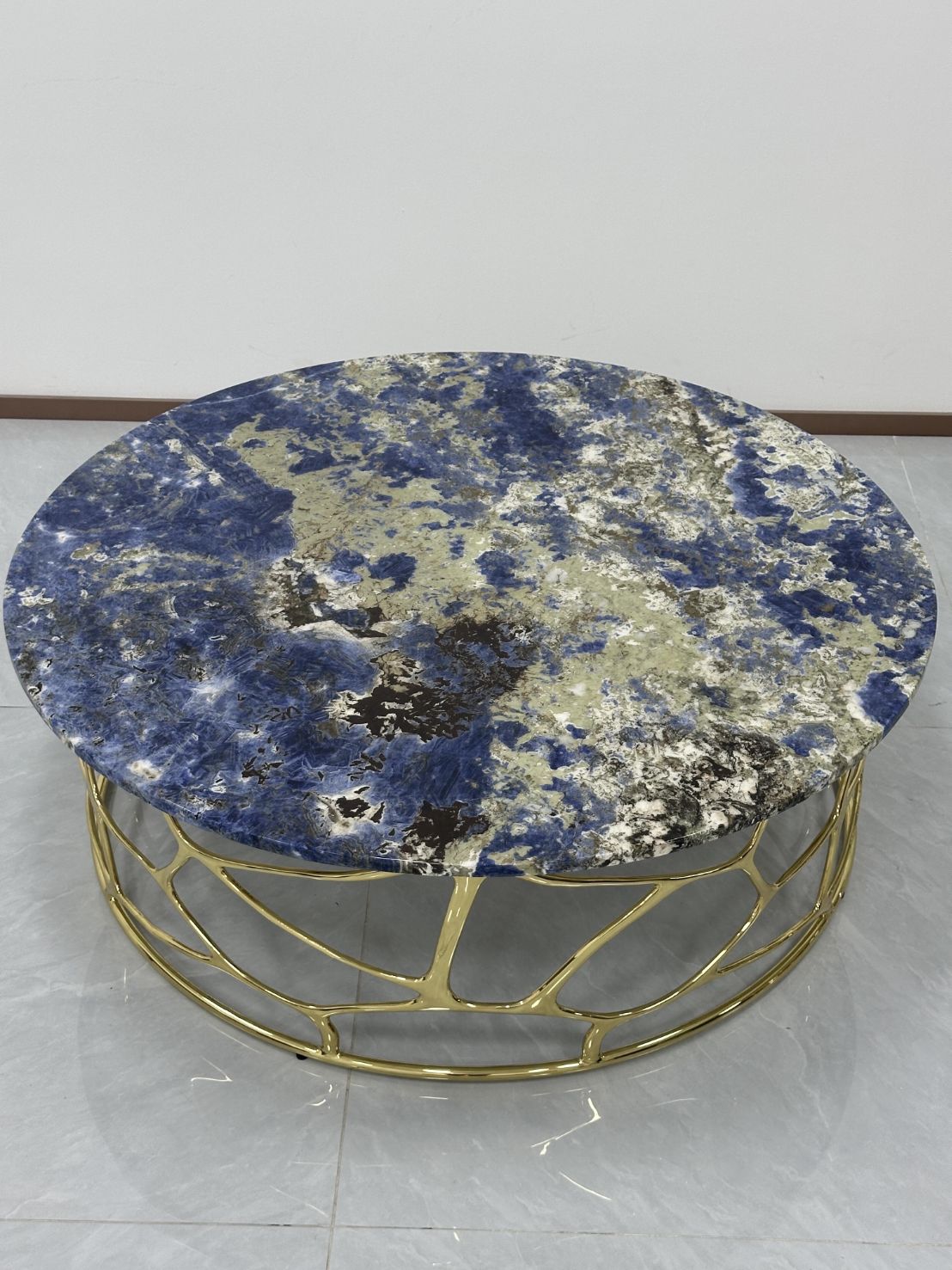 Sioraf Artistic Modern Minimalist Stainless Steel Marble Coffee Table