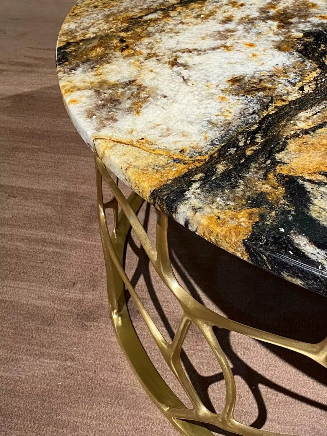 Sioraf Artistic Modern Minimalist Stainless Steel Marble Coffee Table