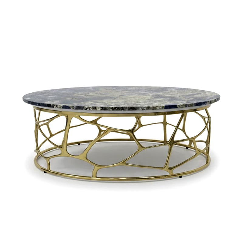 Sioraf Artistic Modern Minimalist Stainless Steel Marble Coffee Table
