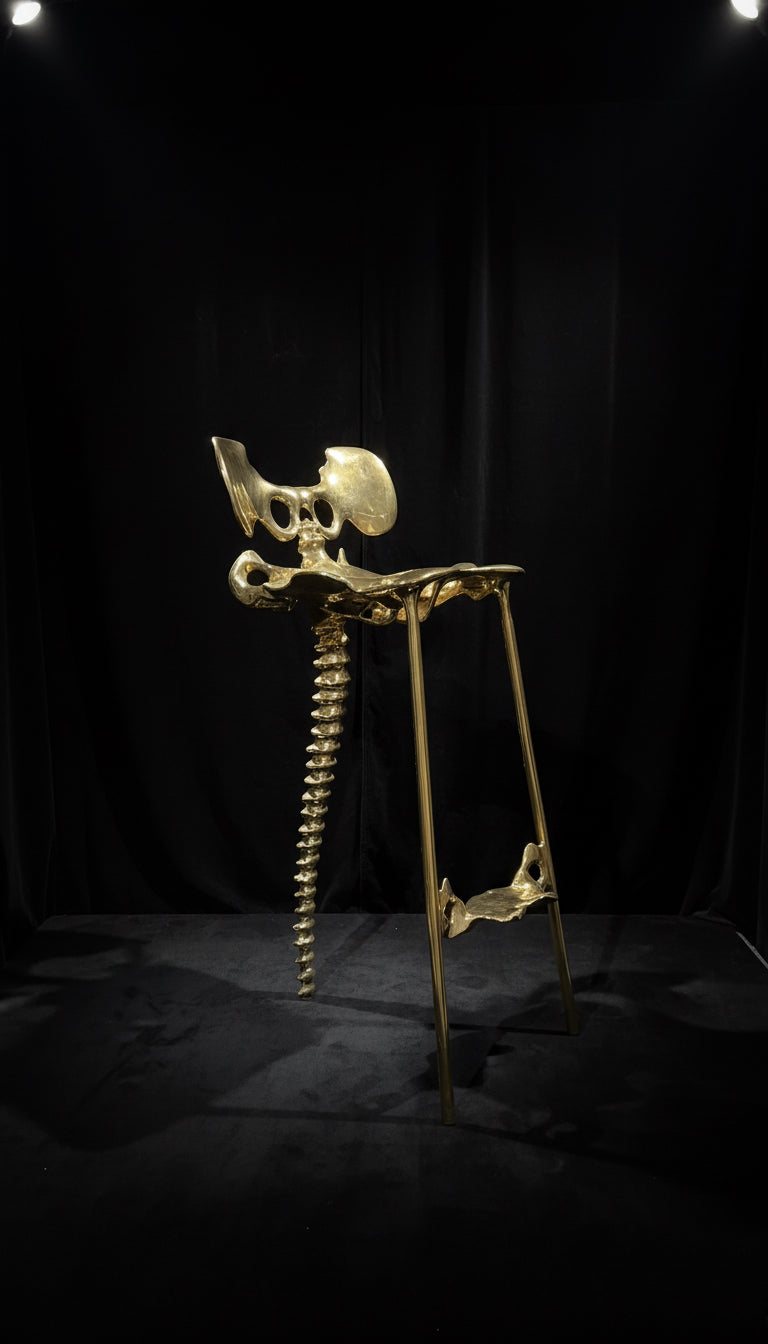Pure copper special-shaped unique skeleton chair art furniture