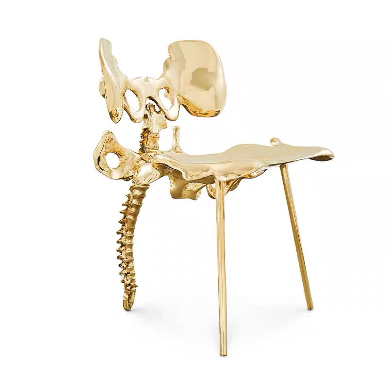 Pure copper special-shaped unique skeleton chair art furniture