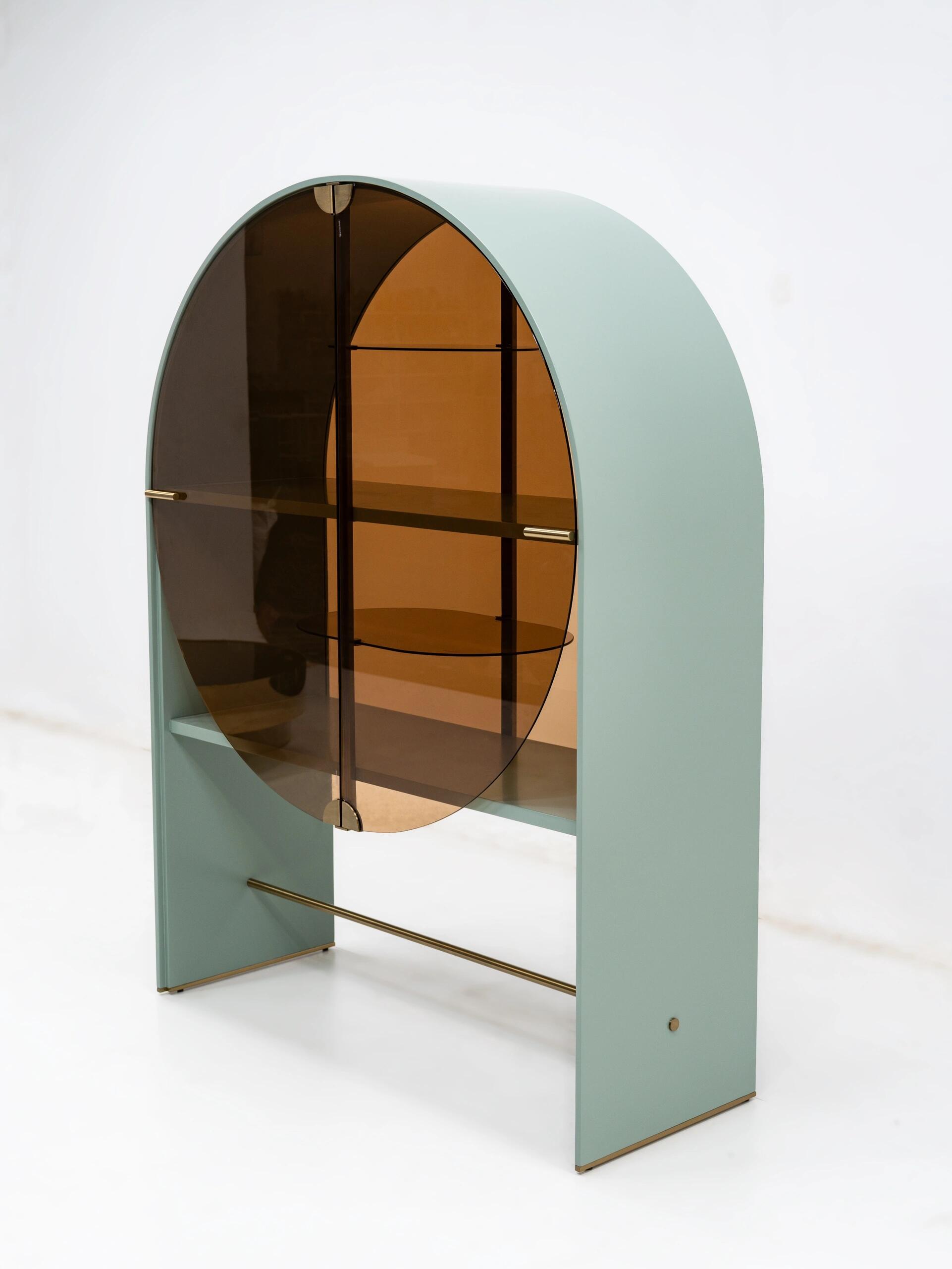 Soda Italian Minimalism Irregular Living Room Glass Wine Cabinet