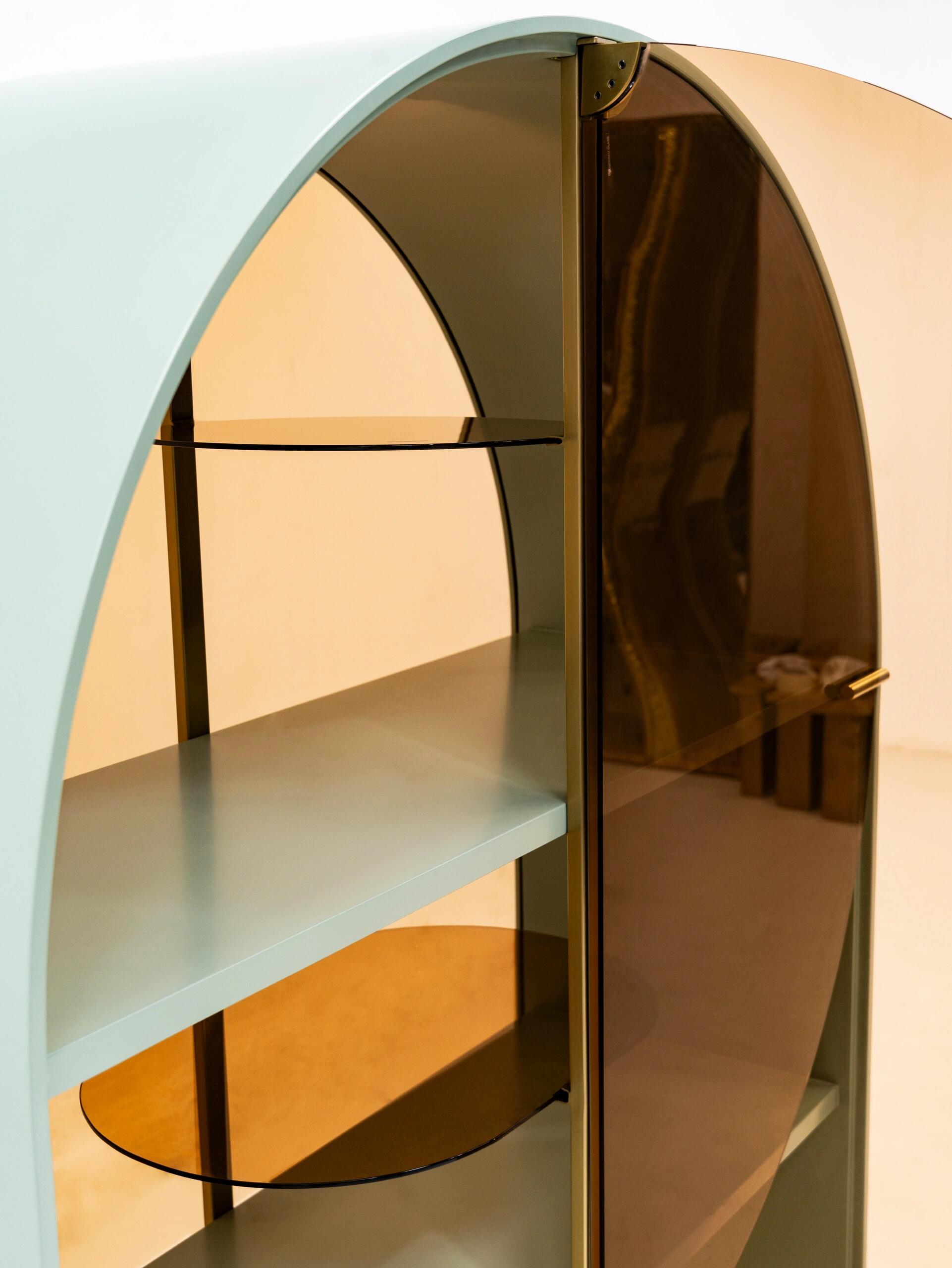 Soda Italian Minimalism Irregular Living Room Glass Wine Cabinet