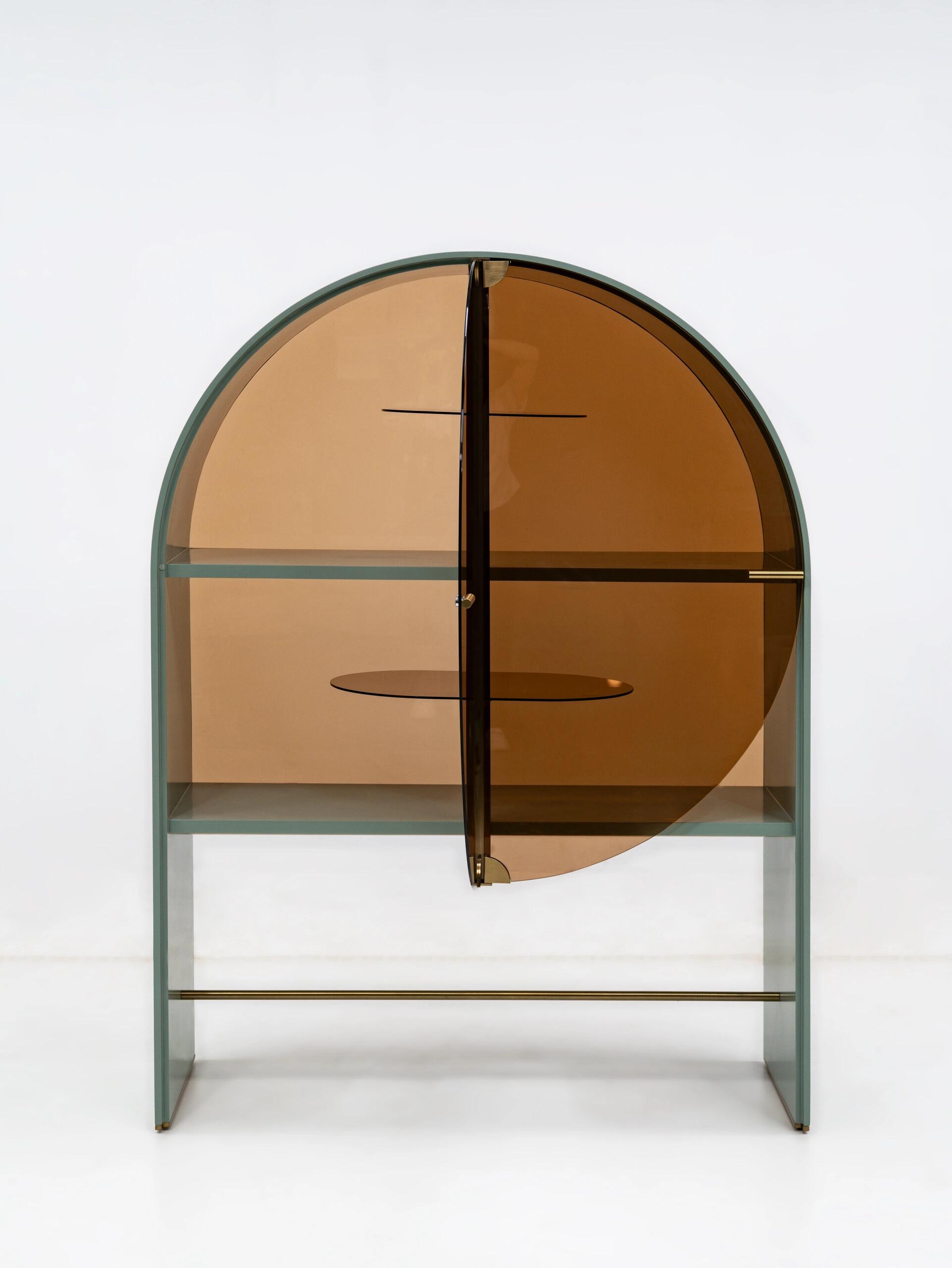 Soda Italian Minimalism Irregular Living Room Glass Wine Cabinet