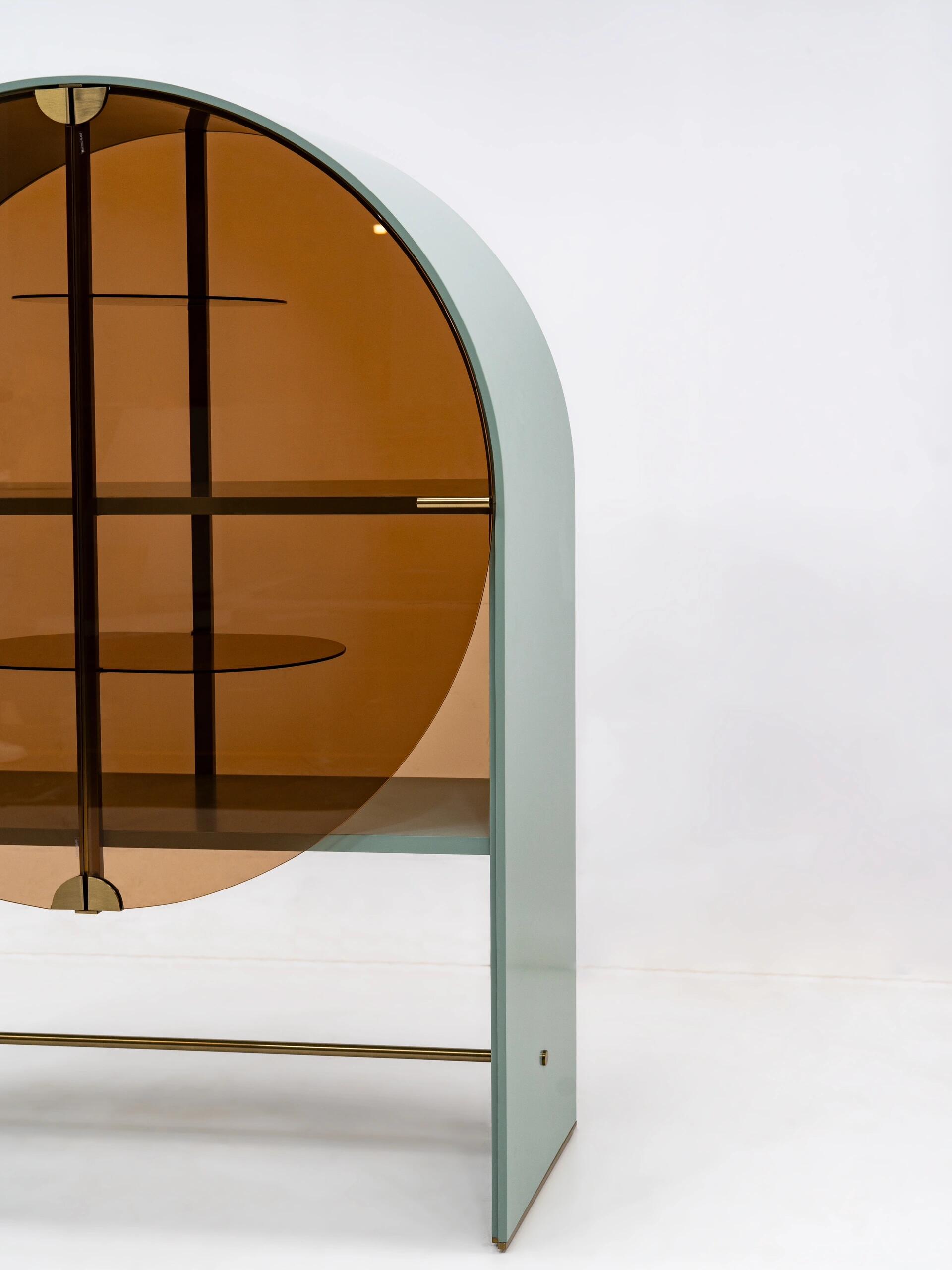 Soda Italian Minimalism Irregular Living Room Glass Wine Cabinet