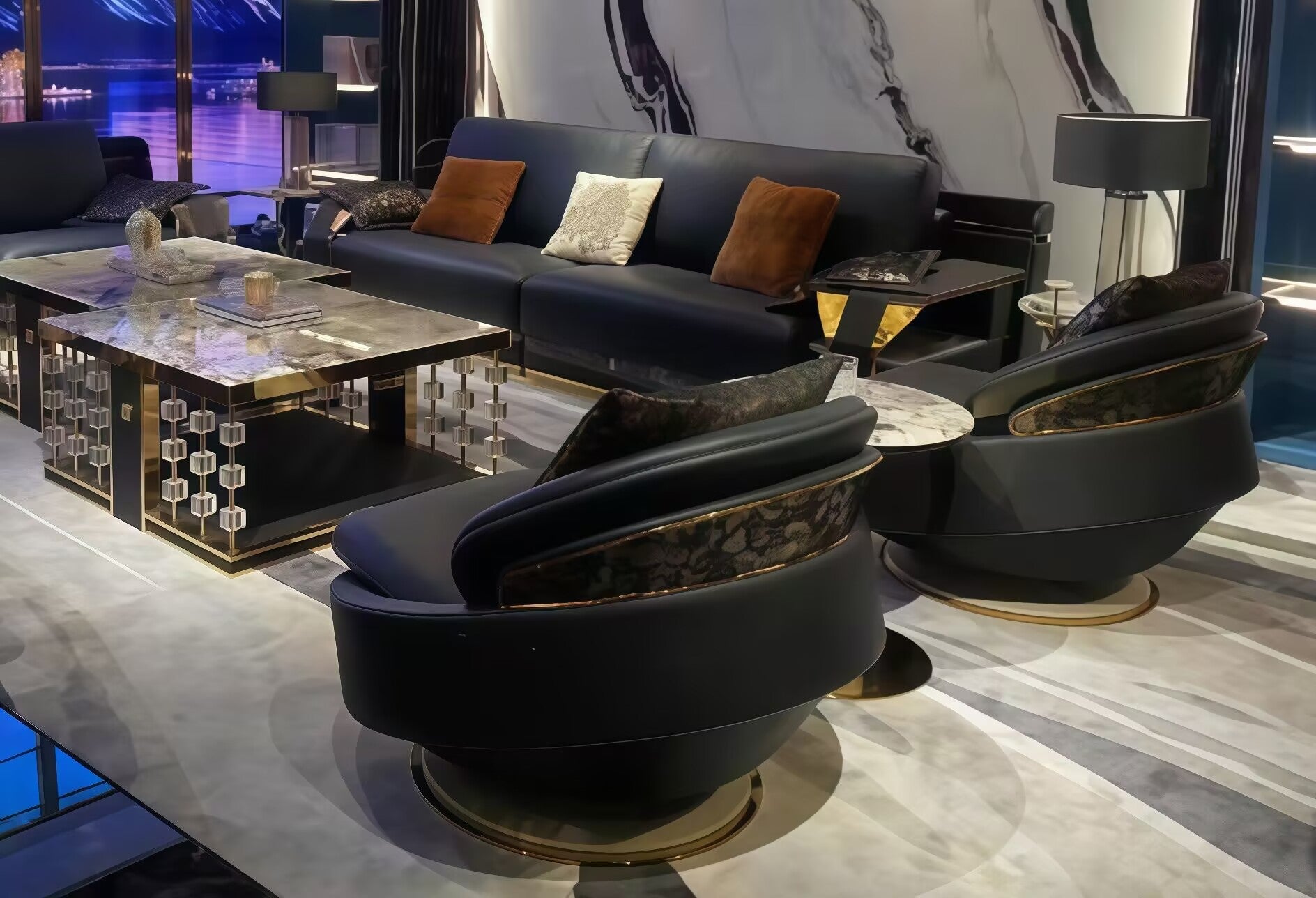High-End Minimalism Art Customize Genuine Leather Sofa Chair