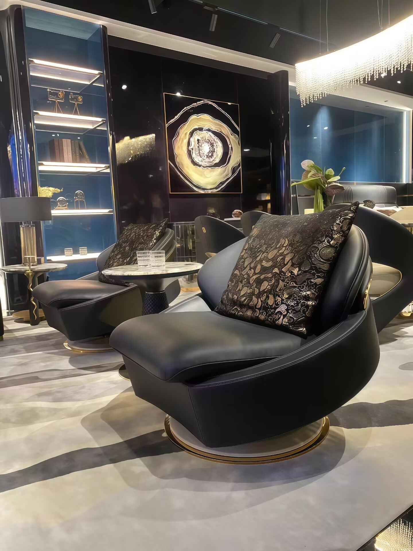 High-End Minimalism Art Customize Genuine Leather Sofa Chair