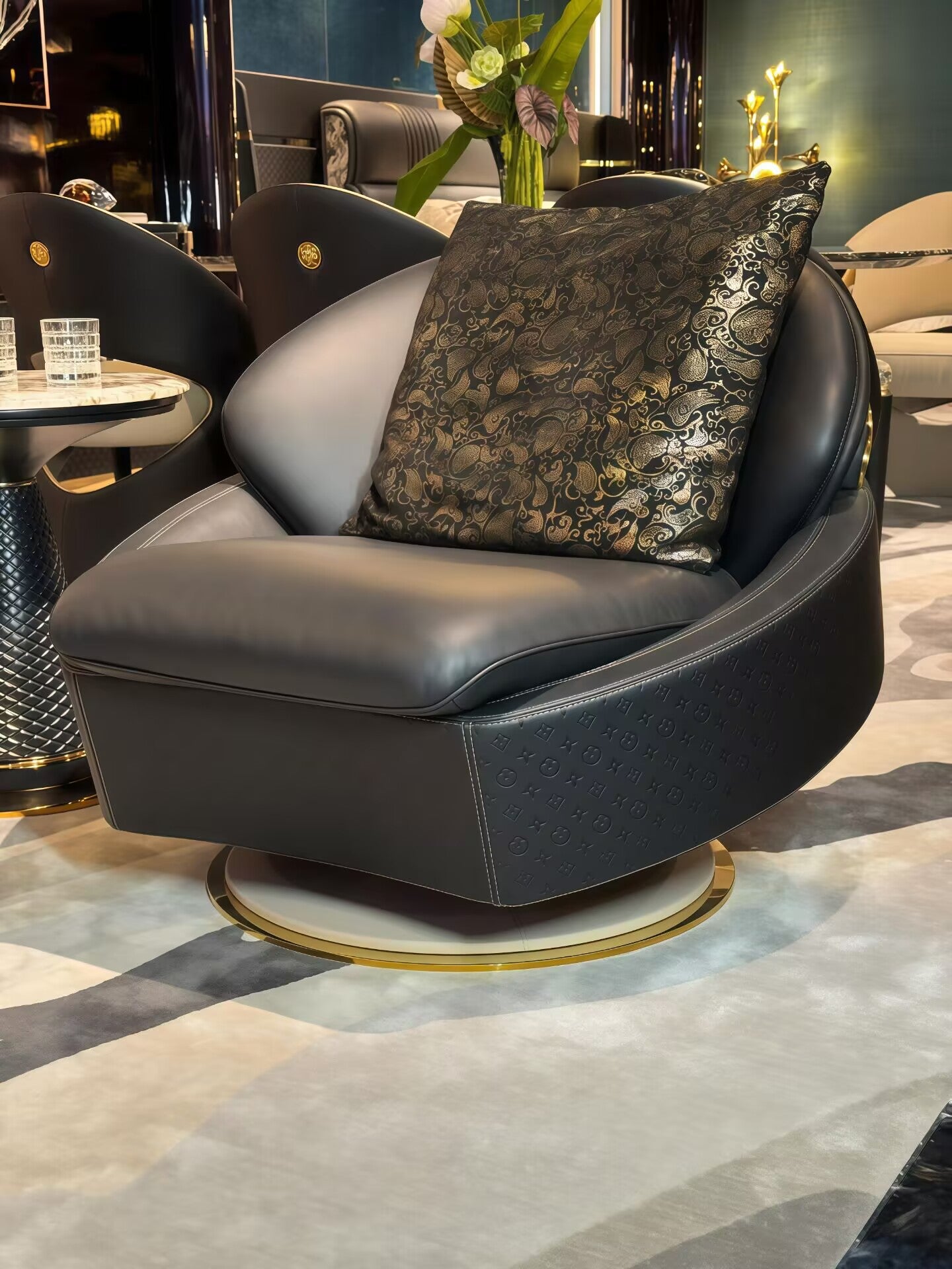 High-End Minimalism Art Customize Genuine Leather Sofa Chair