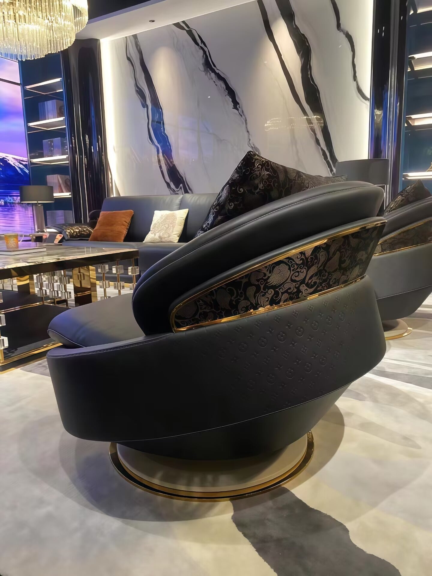 High-End Minimalism Art Customize Genuine Leather Sofa Chair