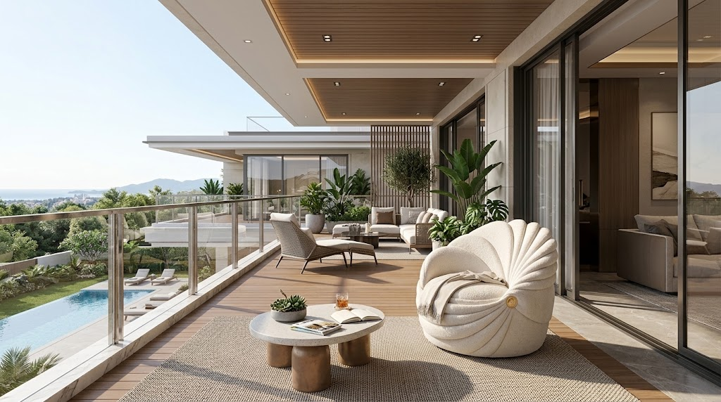 Villa Living Room Modern Minimalist Fabric Shell-Shaped Sofa Chair