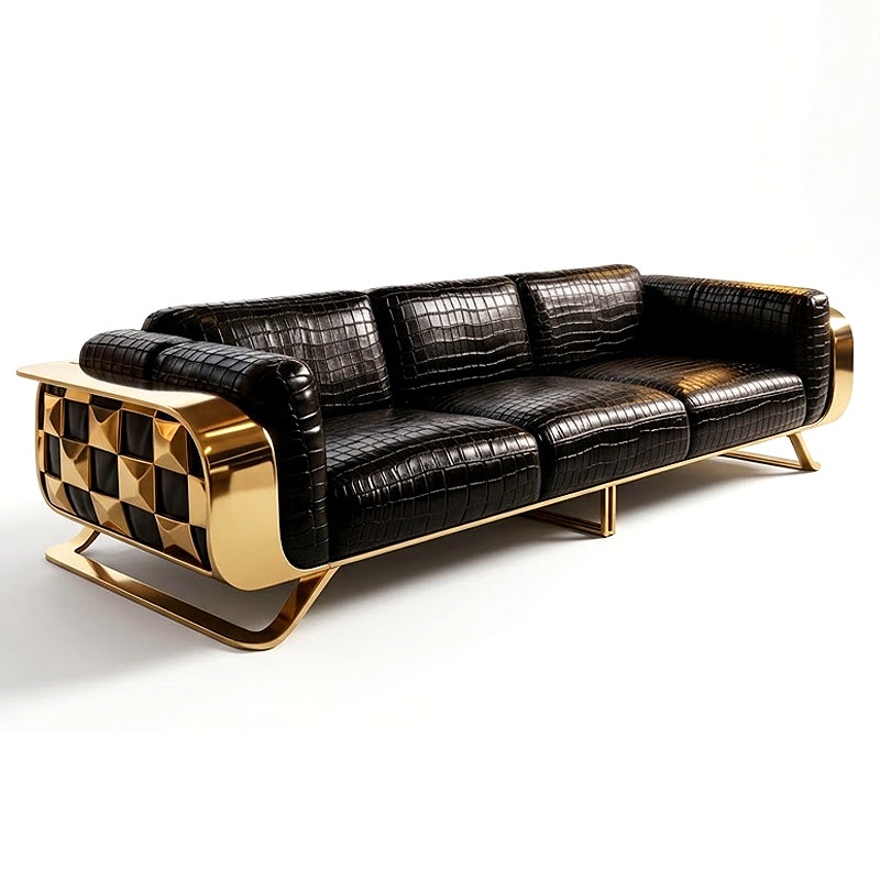 Villa Living Room Luxurious Designer Metal High-End Crocodile Skin Sofa