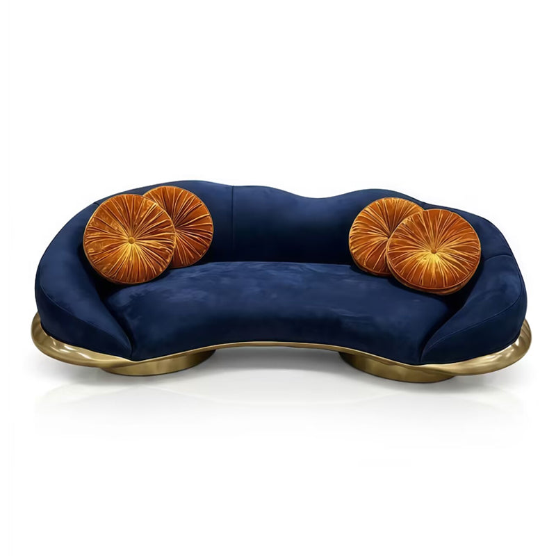 Living Room High Quality Creativity Metal Fabric Customize Curved Sofa