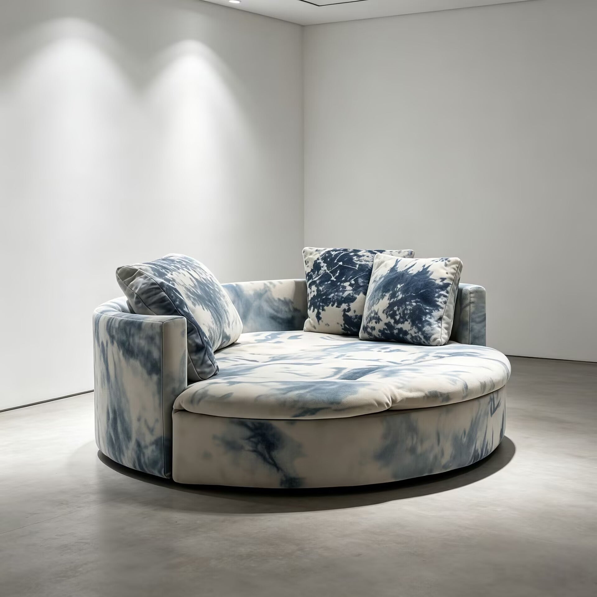 Modern Luxurious Artistic Tie-Dye High-End Round Fabric Sofa