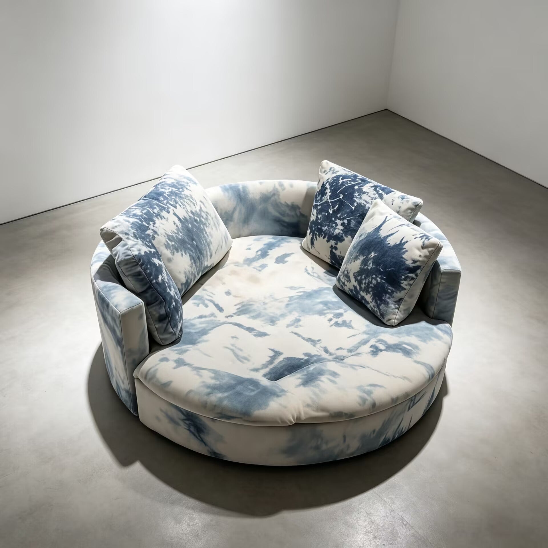 Modern Luxurious Artistic Tie-Dye High-End Round Fabric Sofa