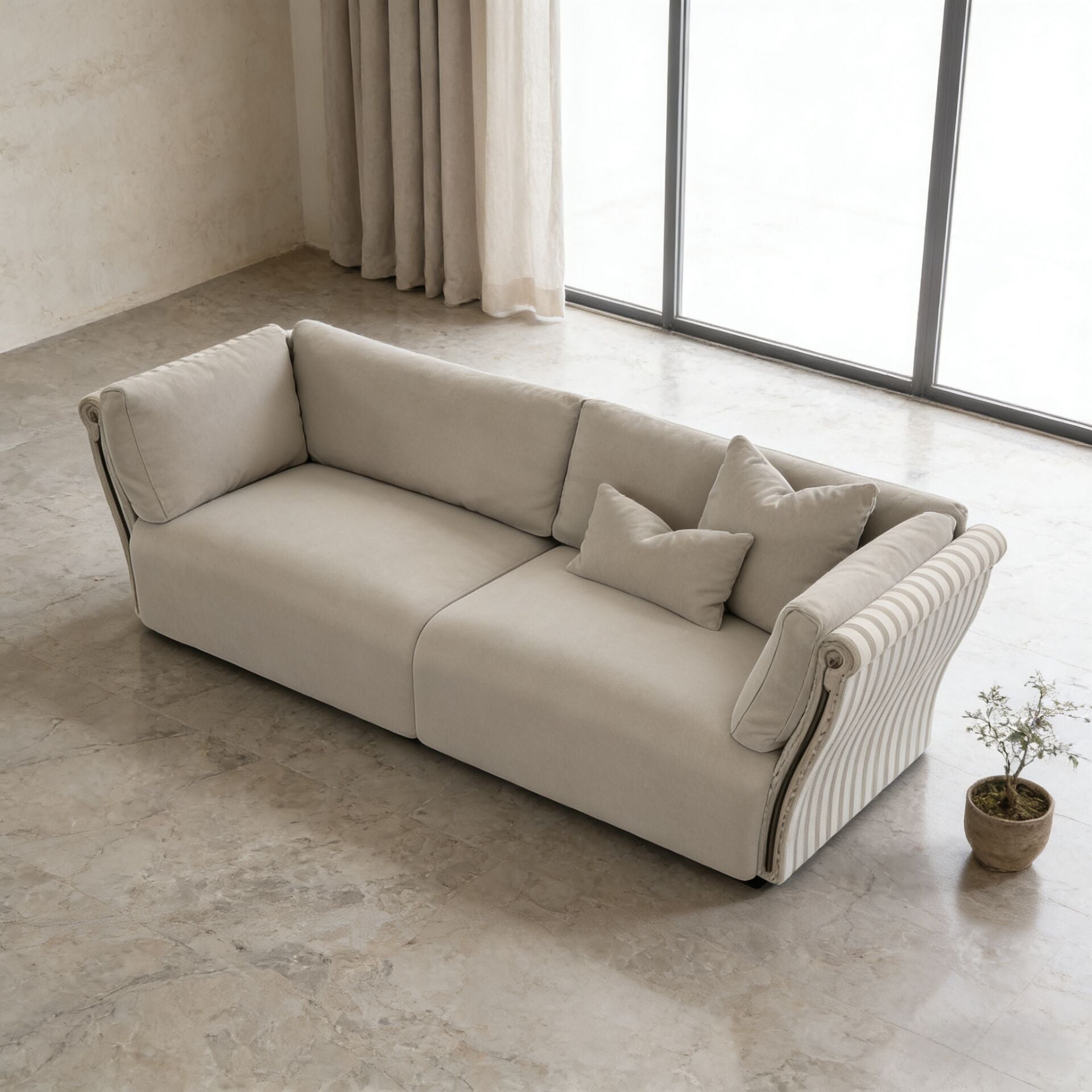 Modern Designer Solid Wood High-End Genuine Leather Sofa