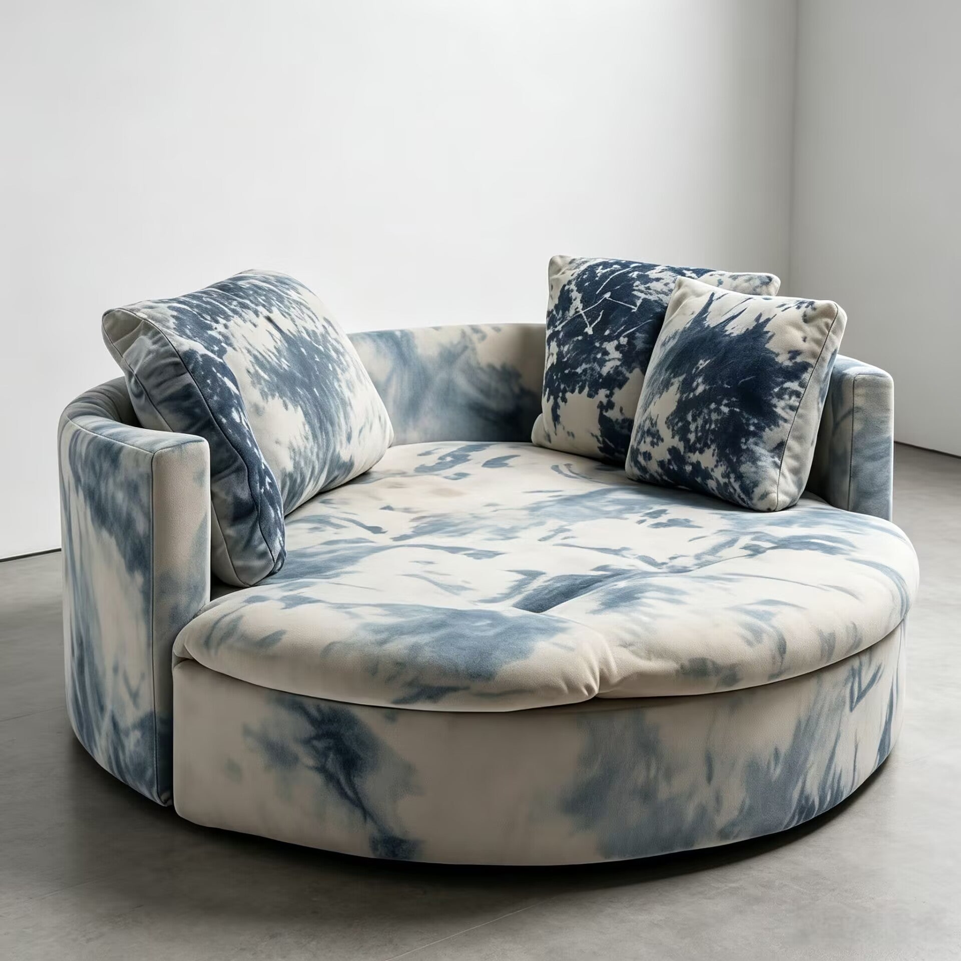 Modern Luxurious Artistic Tie-Dye High-End Round Fabric Sofa