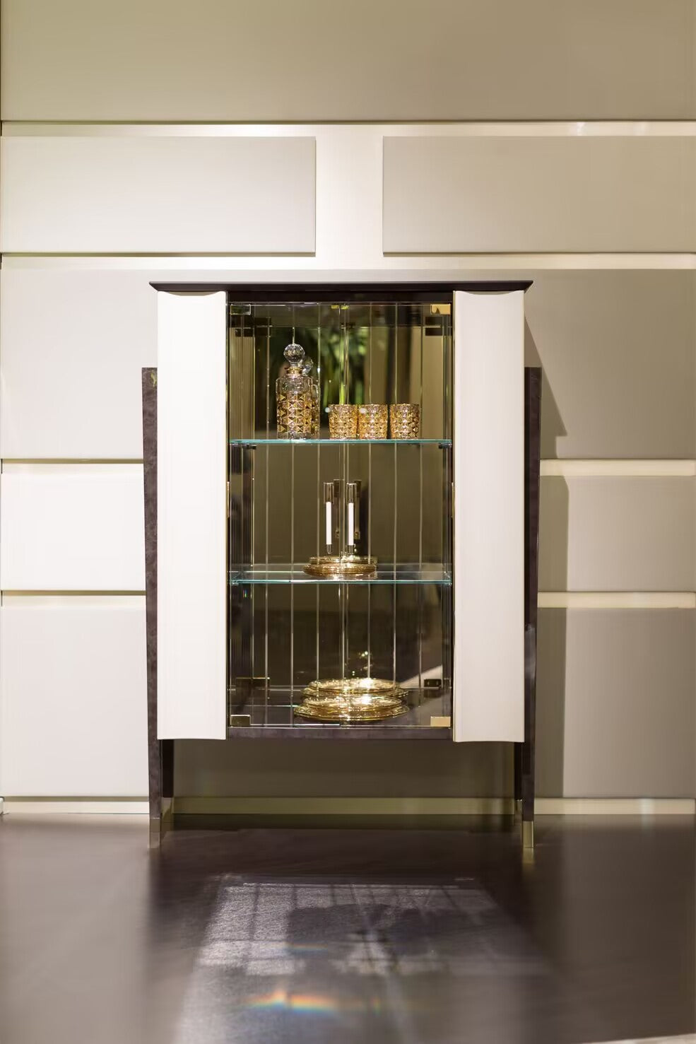Soul Unique Artistic Solid Wood Designer Glass Wine Cabinet