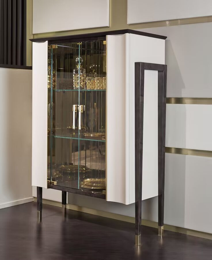 Soul Unique Artistic Solid Wood Designer Glass Wine Cabinet