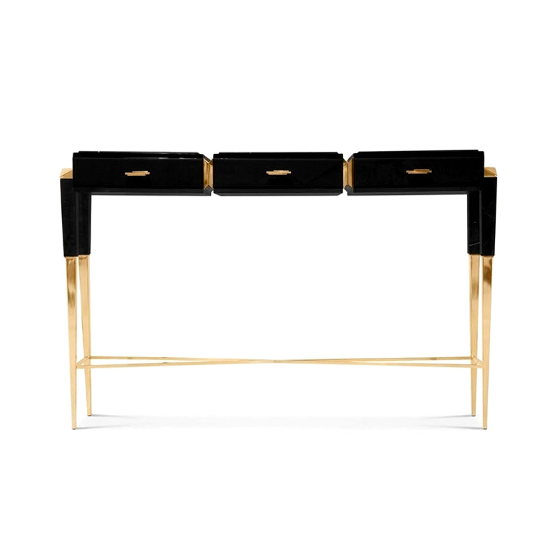 Spear Luxury Stainless Steel Creativity Lacquered Solid Wood Console