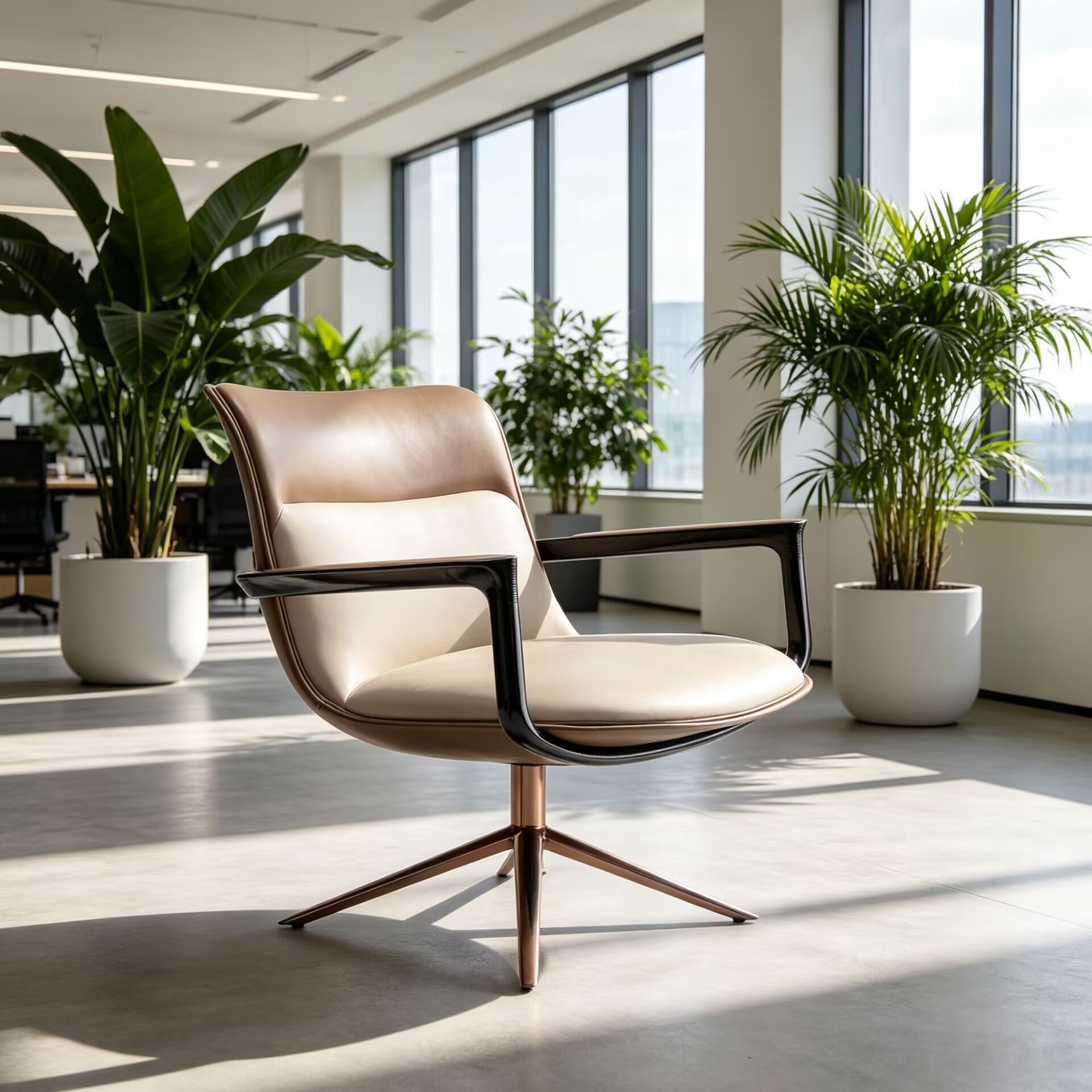 Spectre Luxurious Metal Modern Minimalism Leather Office Chair