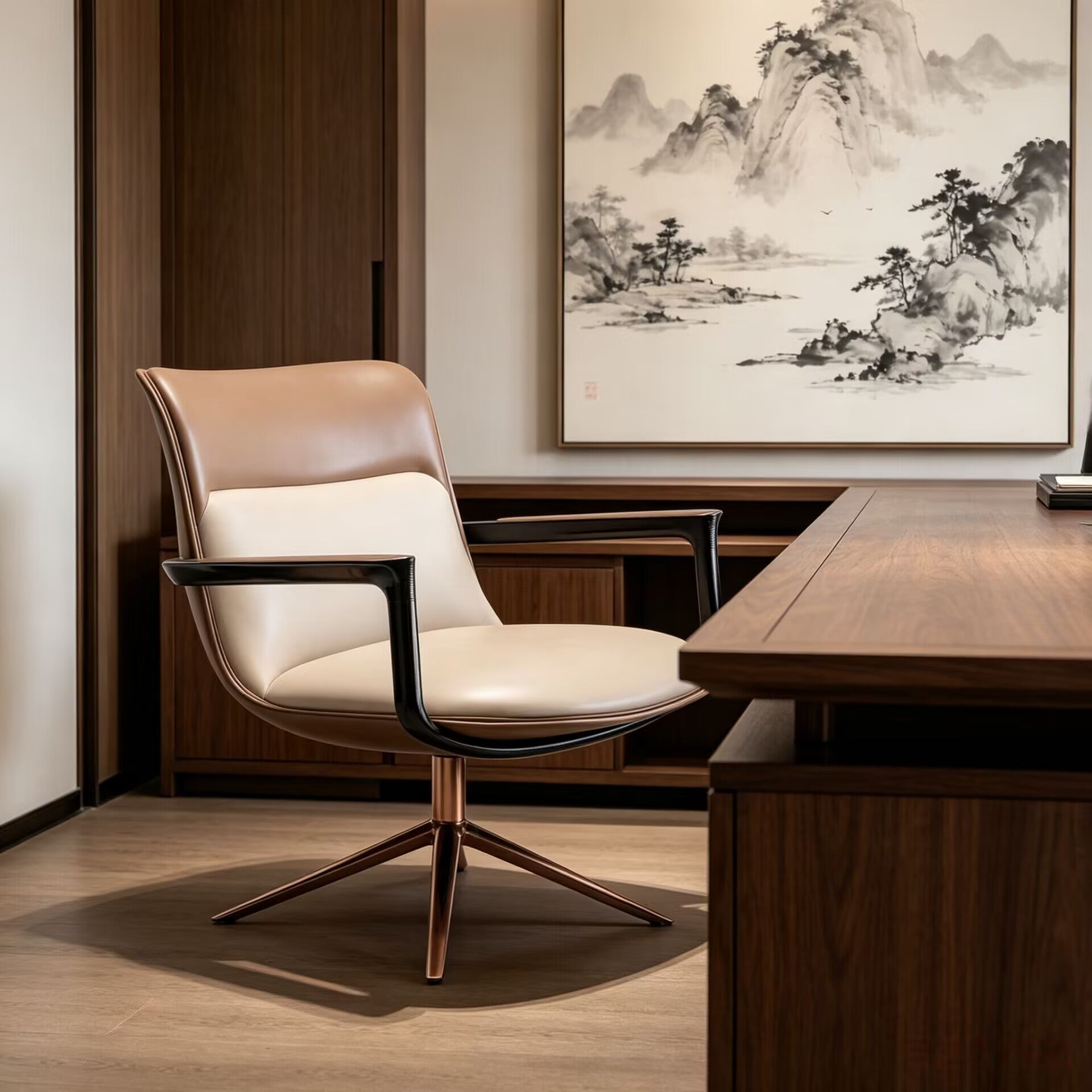 Spectre Luxurious Metal Modern Minimalism Leather Office Chair