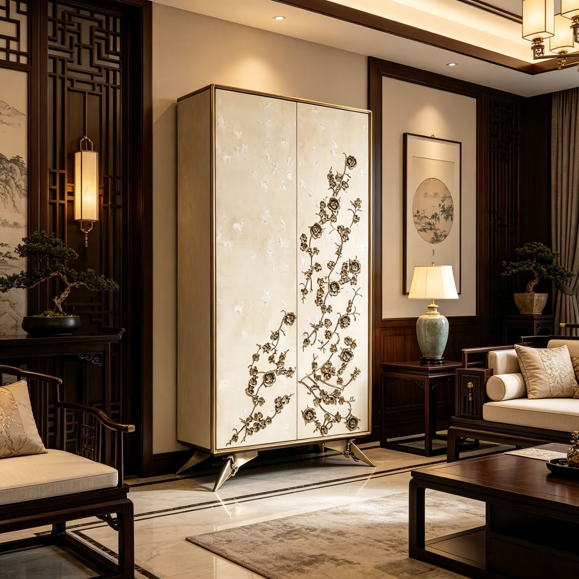 Spellbound Villa Unique Creativity Solid Wood Decorative Sideboard