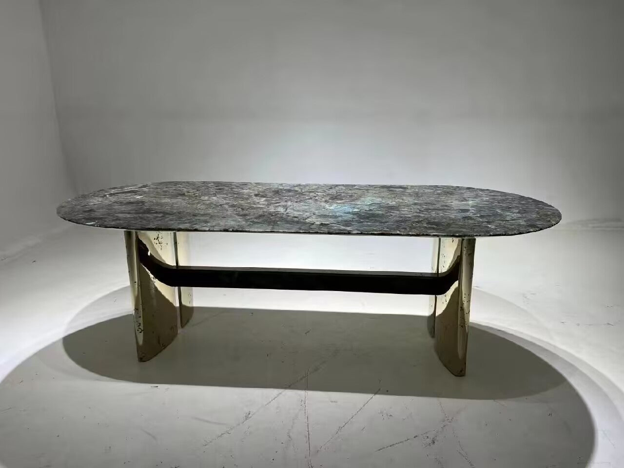 Spinnaker Italian Artistic Minimalism Natural Marble Dining Table