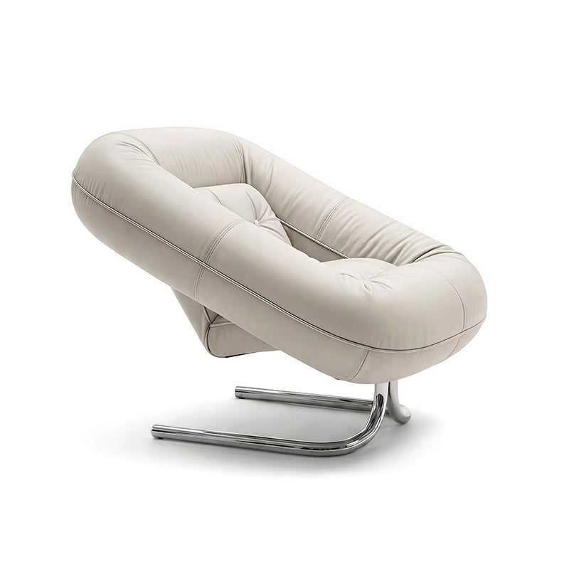Spring Italian High-End Metal Irregular Simple Leather Lounge Chair