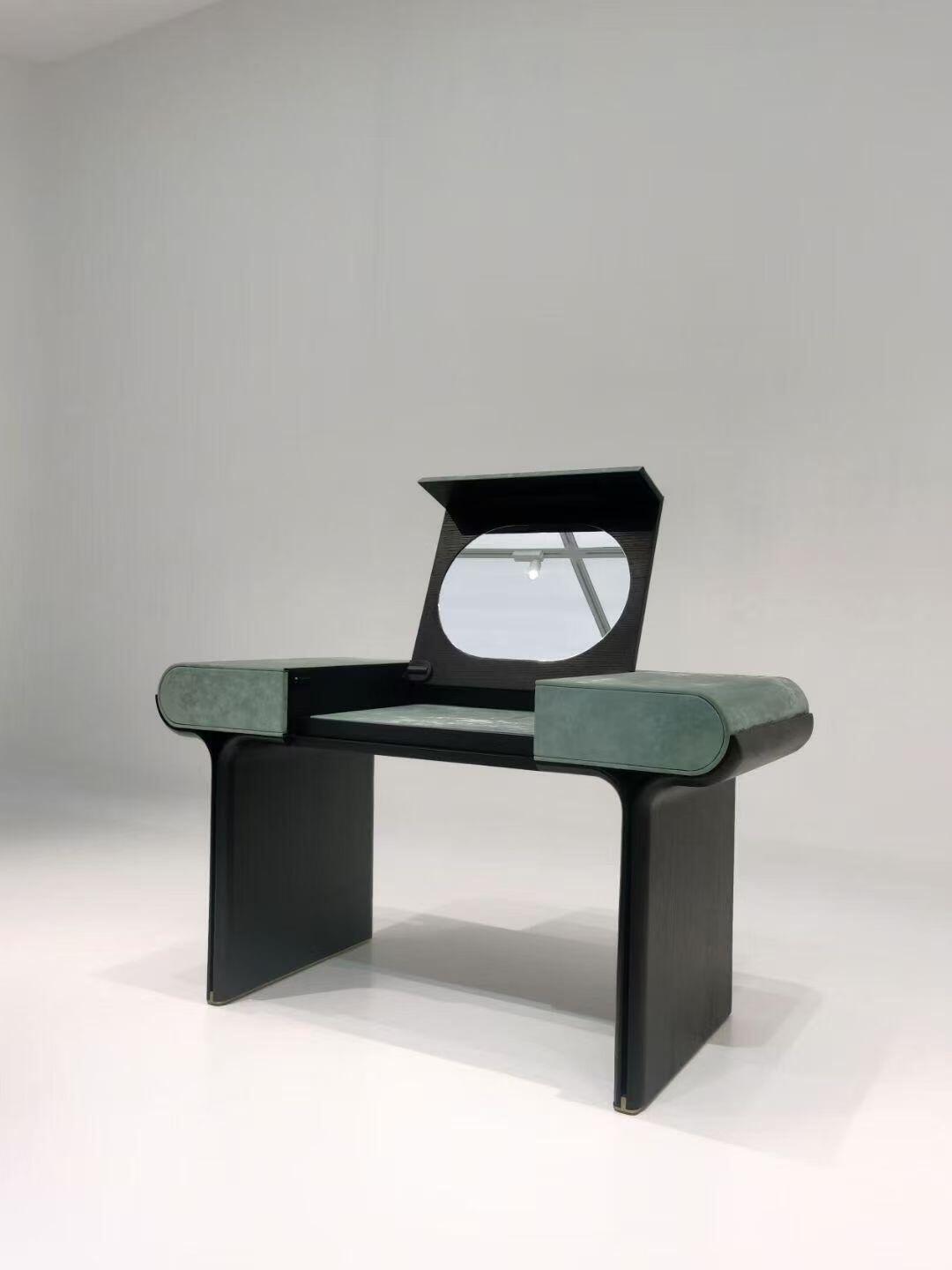 Stami Luxury Bedroom Minimalism Solid Wood Leather Dressing Table