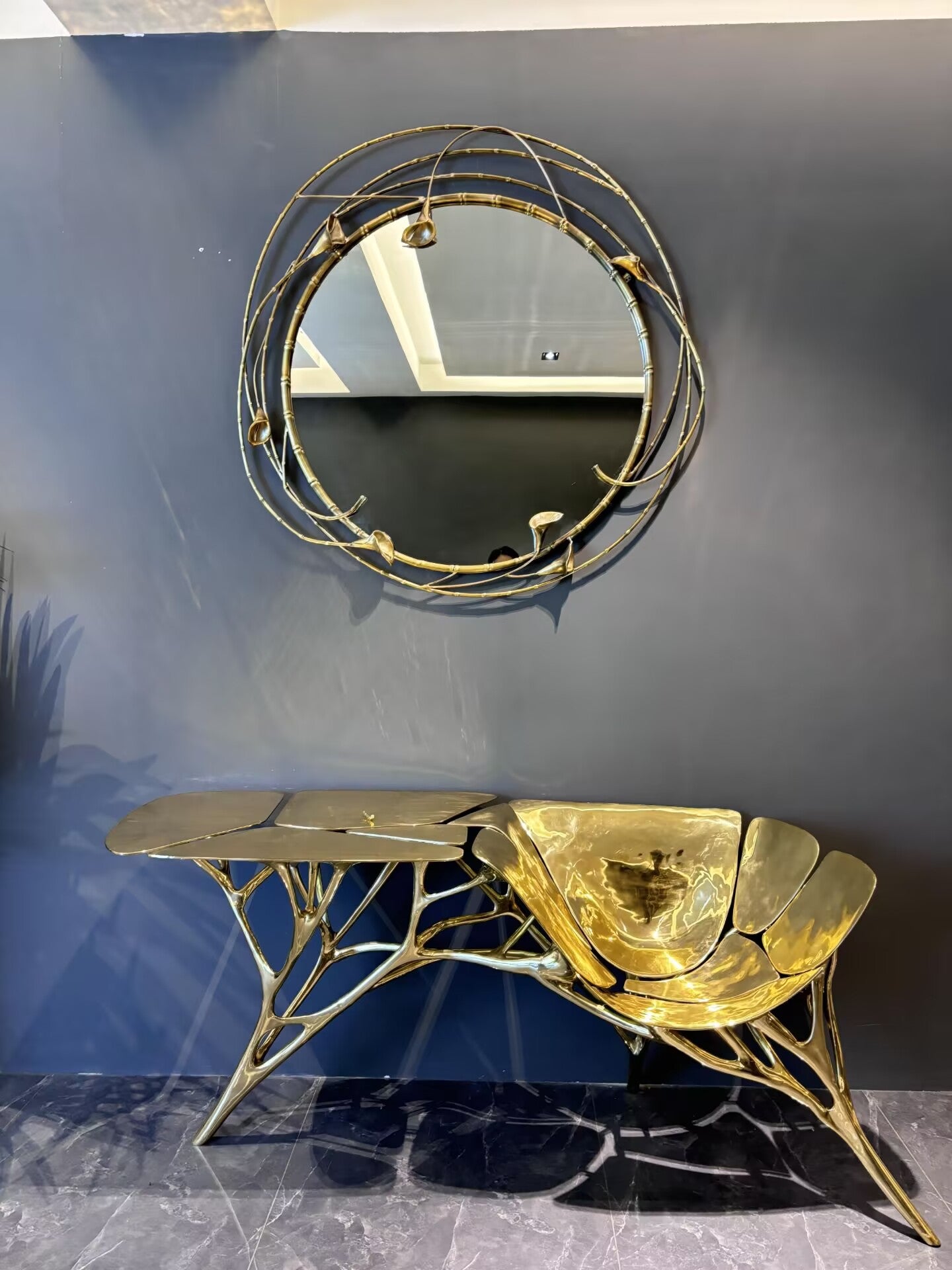 Stella Upscale Villa Living Room Irregular Metal Filament Decorative Mirror