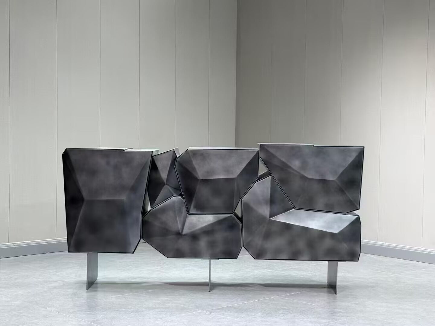 Stone Irregular High-End Living Room Solid Wood Creativity Sideboard