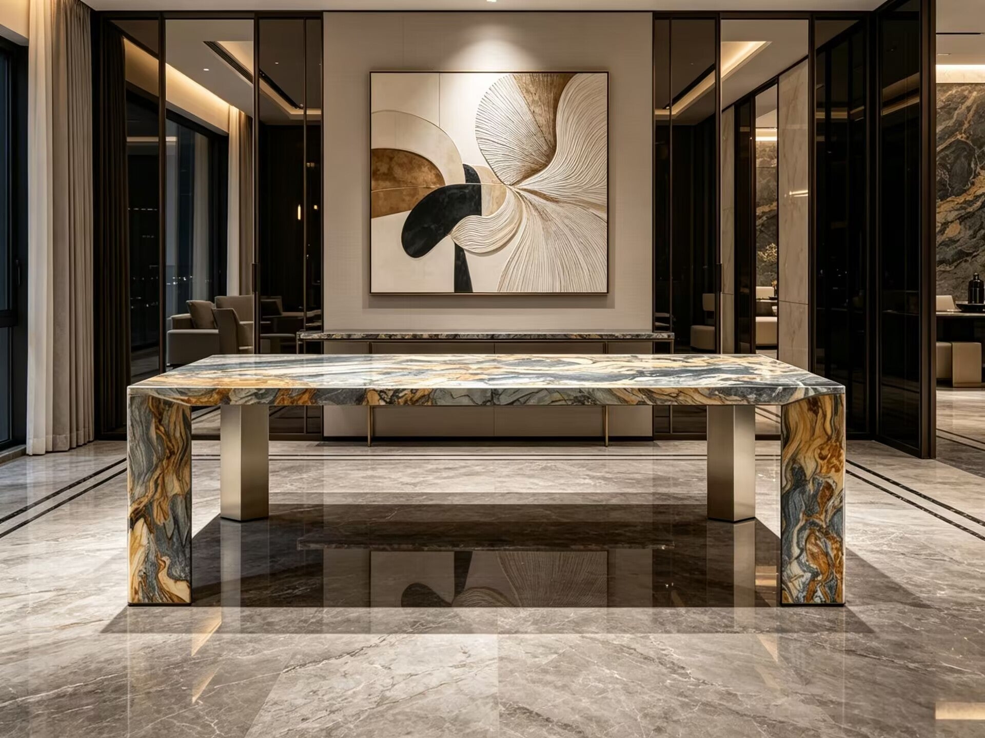 Stone Villa High-End Designer Natural Marble Customize Dining Table