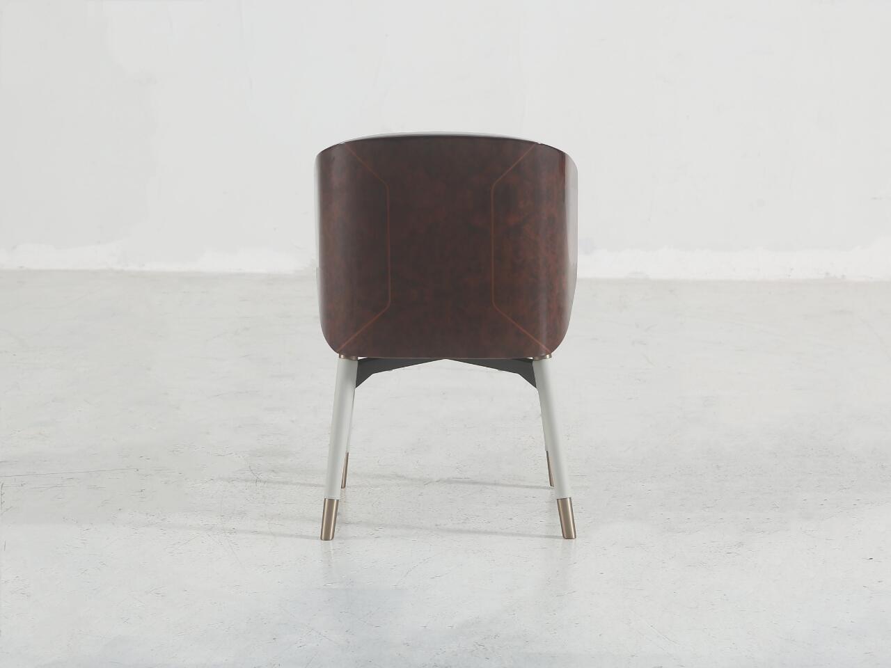 Stone Radica Modern Simplicity Genuine Leather Dining Chair