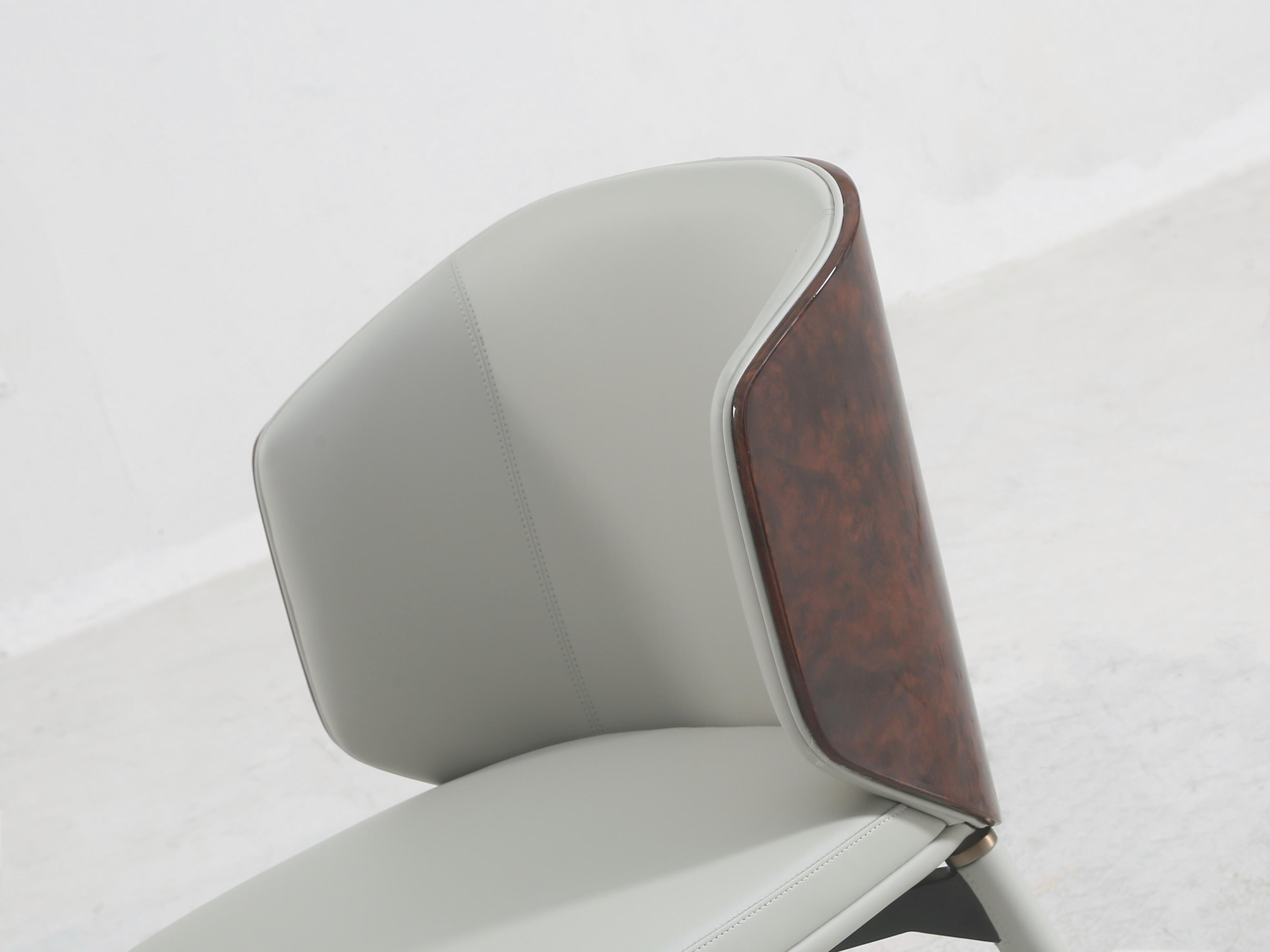 Stone Radica Modern Simplicity Genuine Leather Dining Chair