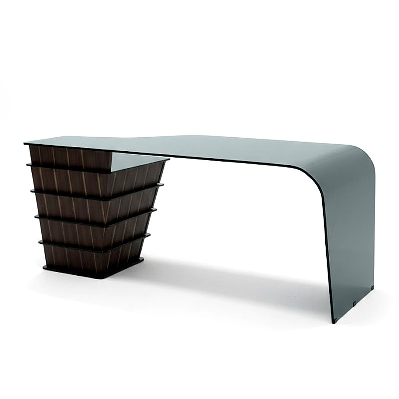 Stratos Italian Minimalist Solid Wood Creativity Glass Writing Desk