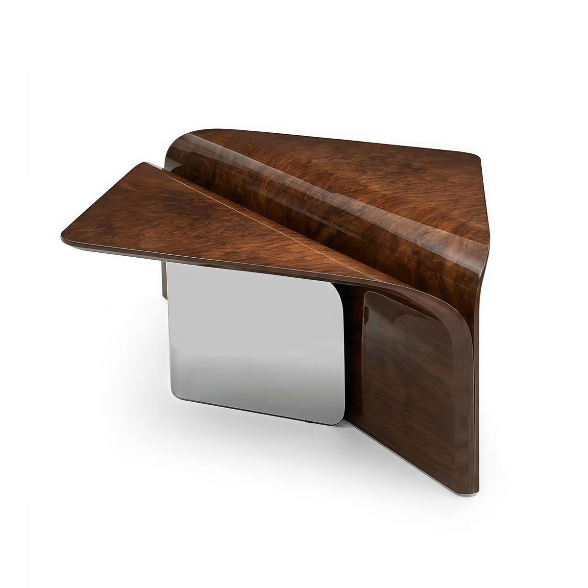 Styal Unique Creativity Irregular Solid Wood Curved Surface Side Table