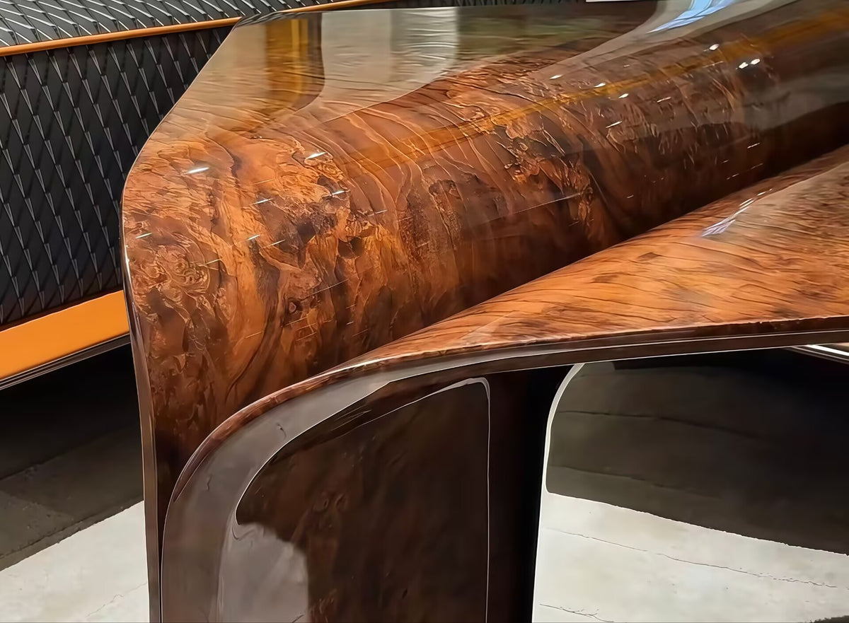 Styal Unique Creativity Irregular Solid Wood Curved Surface Side Table
