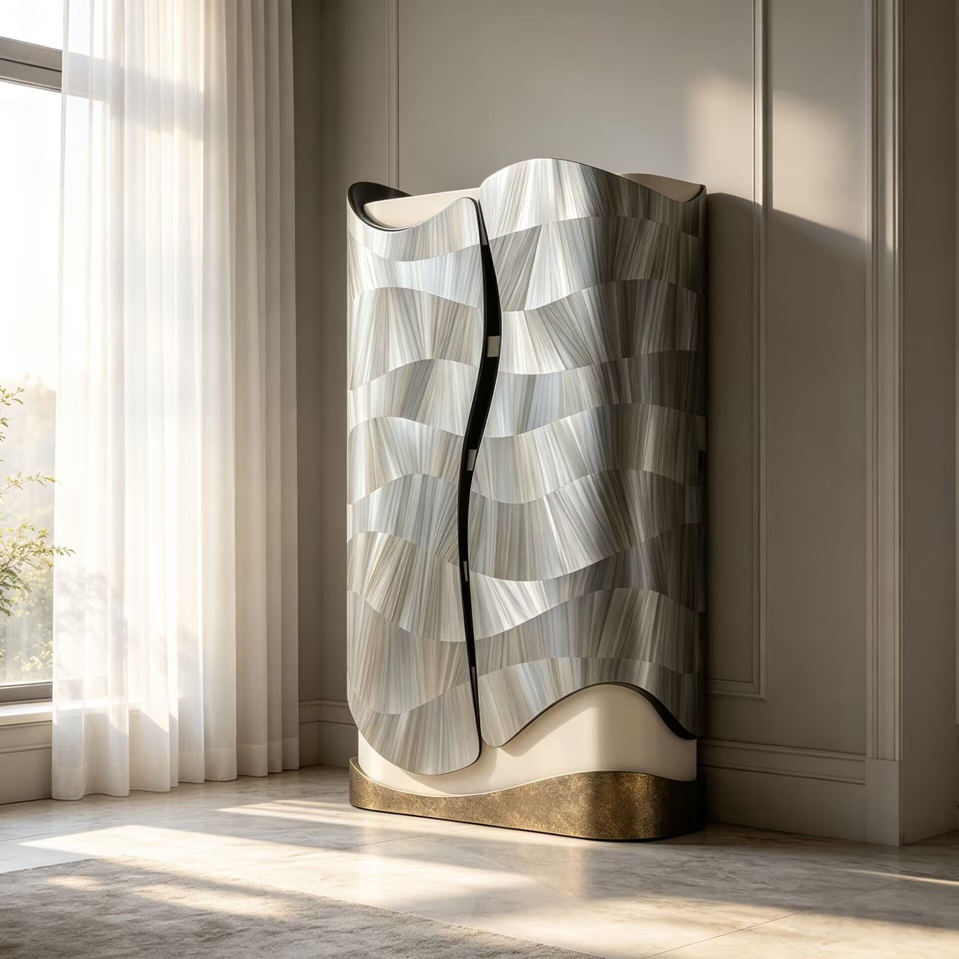 Swell High Quality Designer Art Minimalist Solid Wood Arc Cabinets