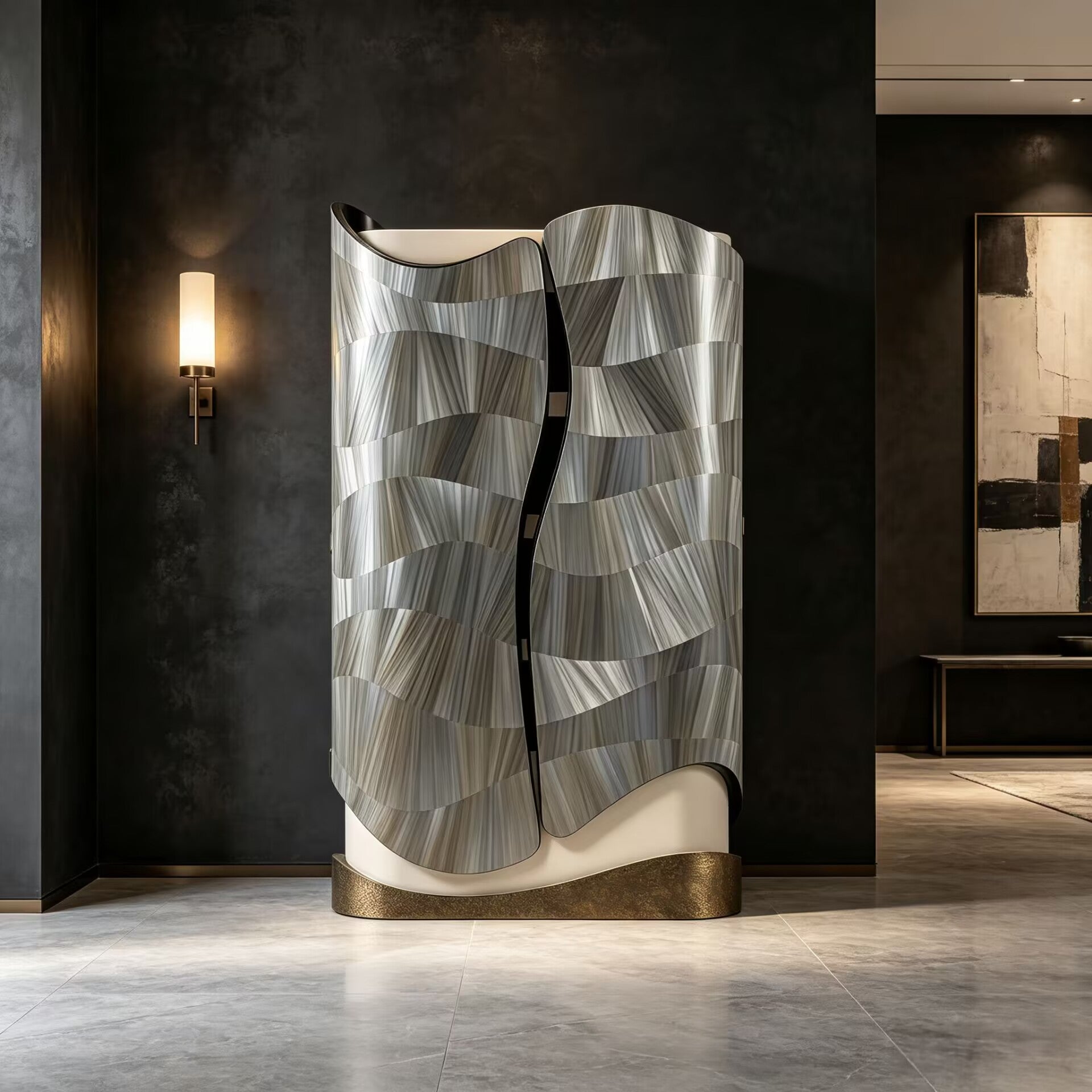 Swell High Quality Designer Art Minimalist Solid Wood Arc Cabinets
