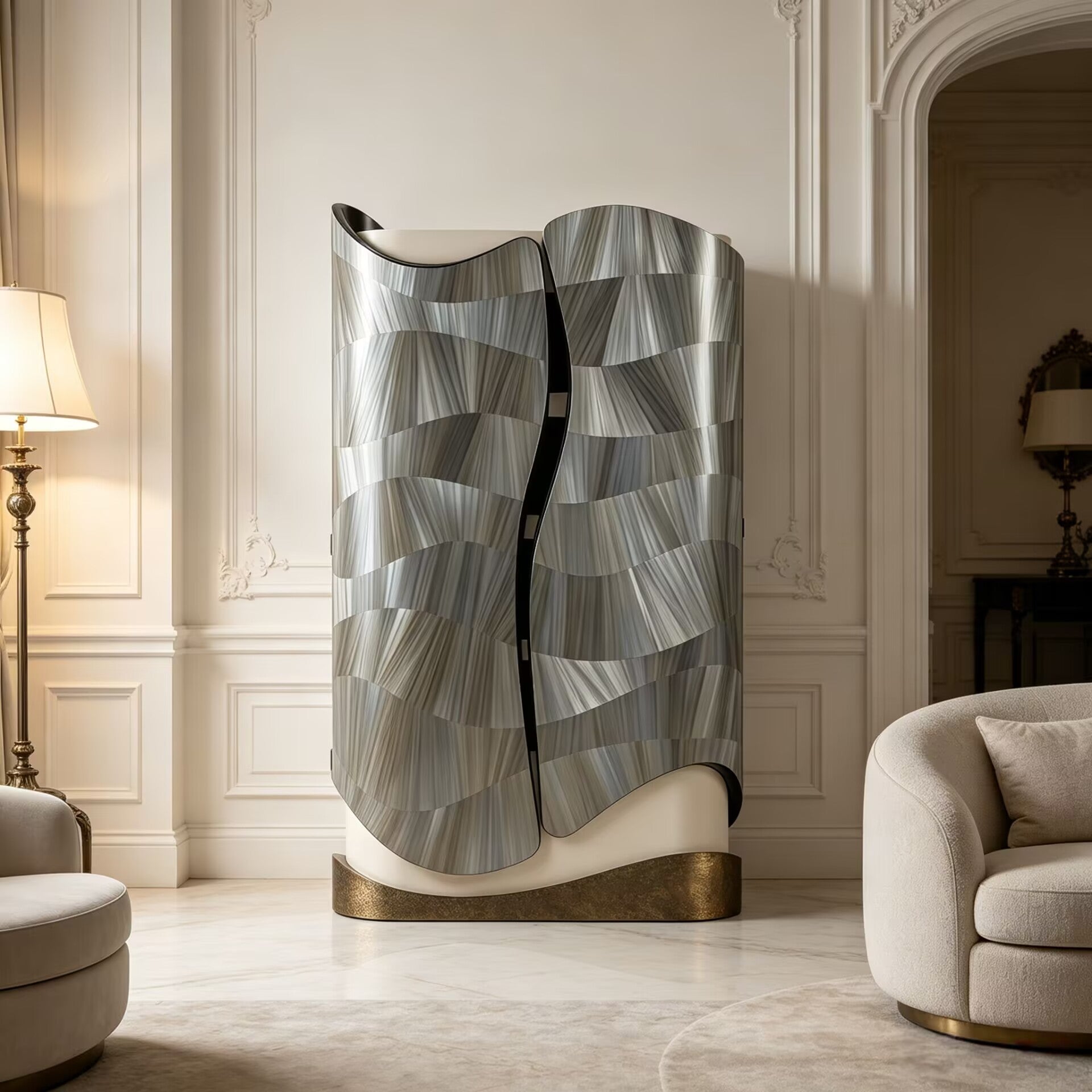 Swell High Quality Designer Art Minimalist Solid Wood Arc Cabinets