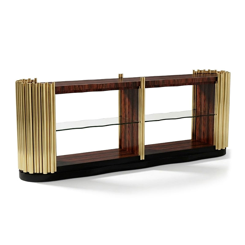 Symphony Modern Villa Living Room Creative Metal Solid Wood Console