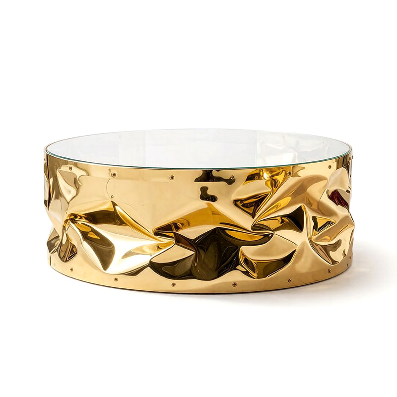 Tab.U High Quality Modern Stainless Steel Round Mirror Coffee Table