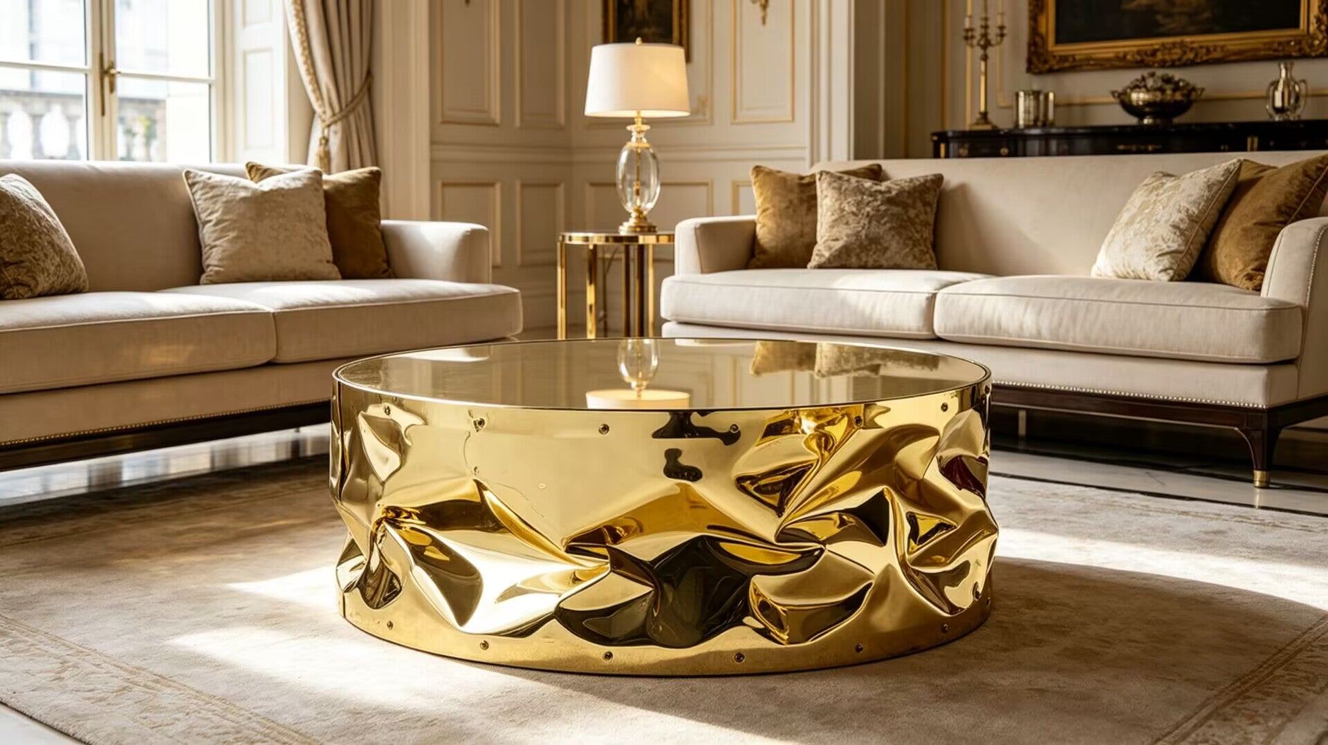 Tab.U High Quality Modern Stainless Steel Round Mirror Coffee Table