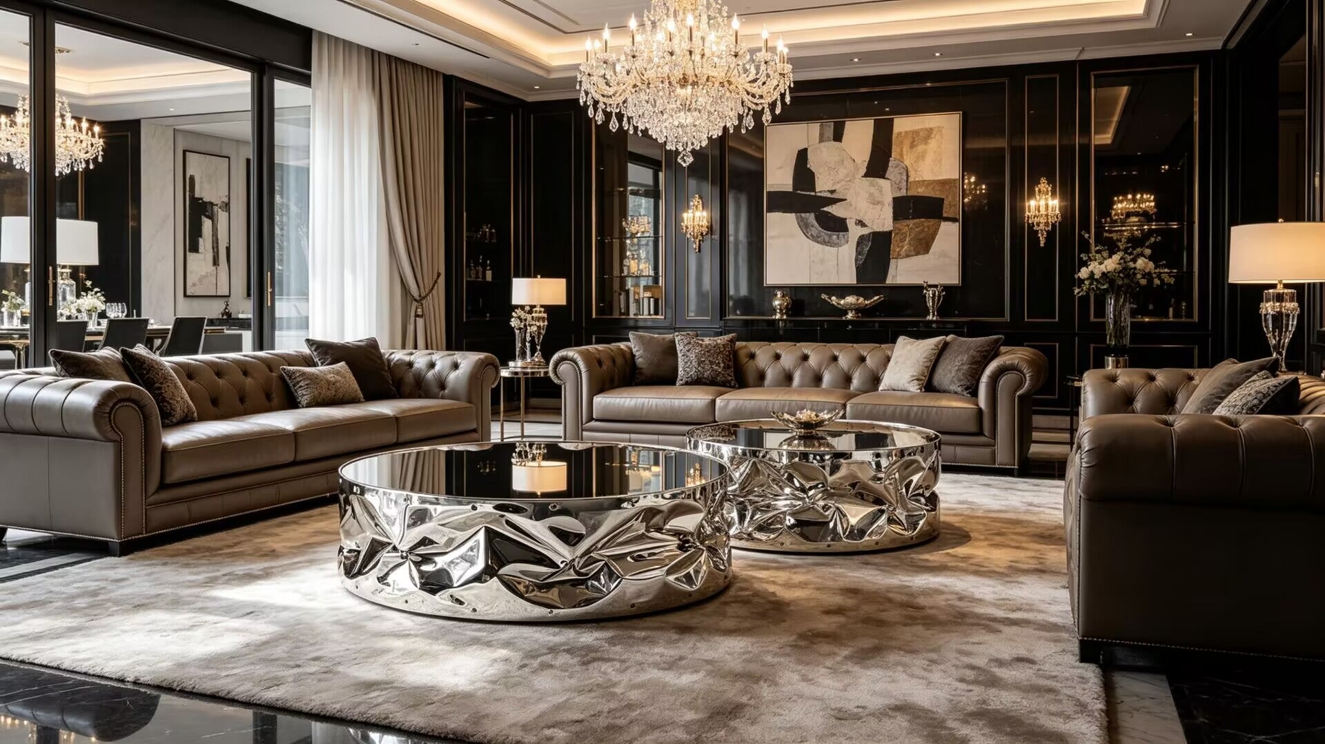 Tab.U High Quality Modern Stainless Steel Round Mirror Coffee Table