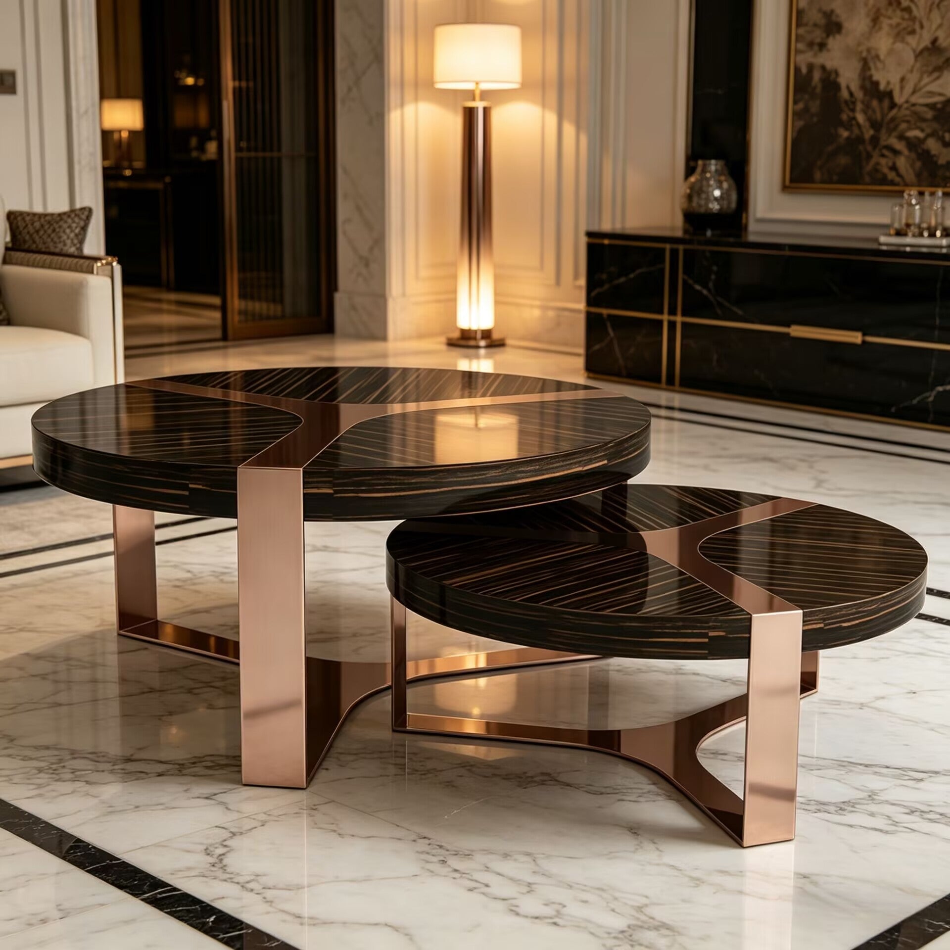 Tanguy High-End Living Room Solid Wood Combination Coffee Table