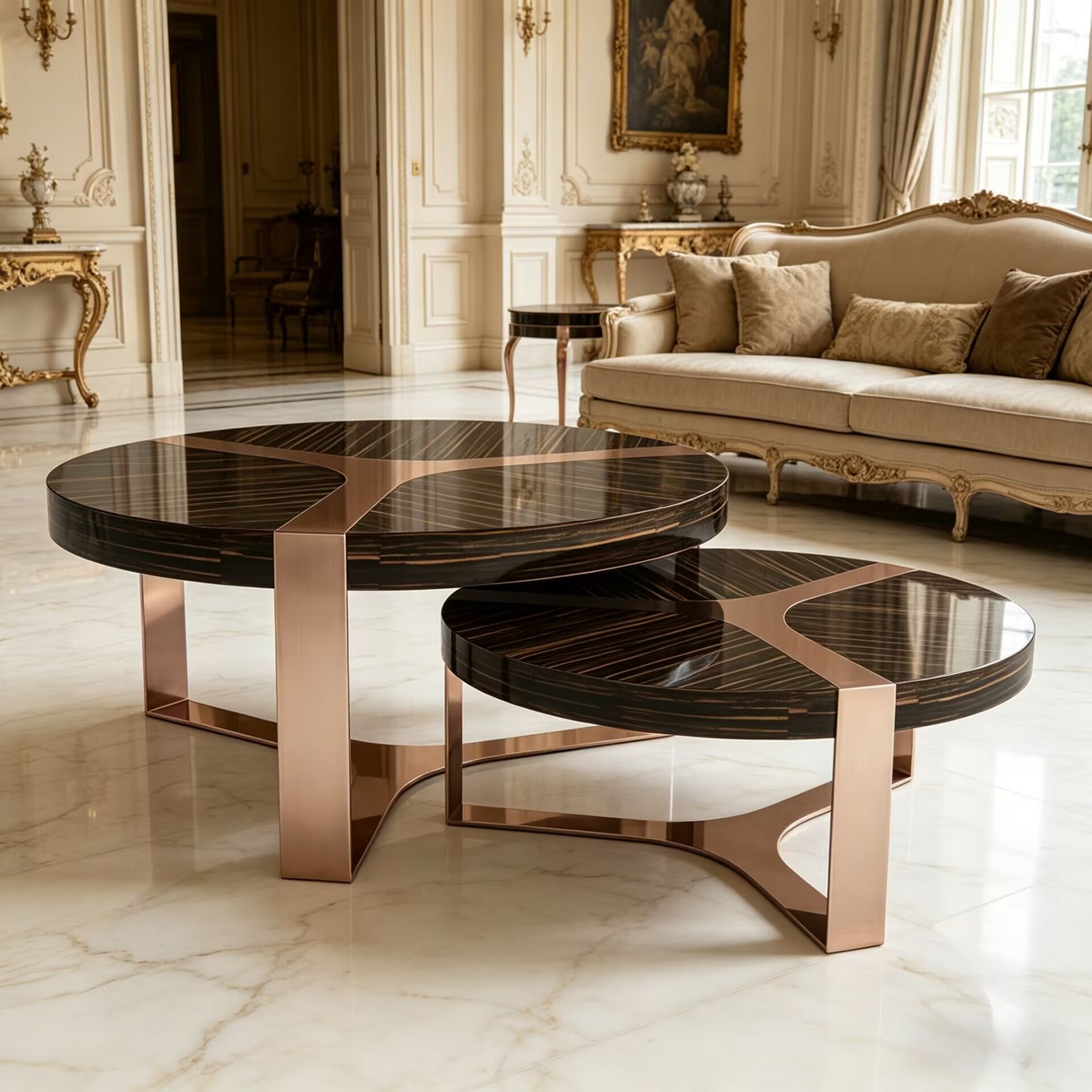 Tanguy High-End Living Room Solid Wood Combination Coffee Table